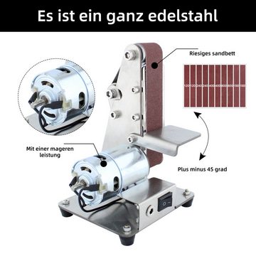TWSOUL Bandschleifer Kleine elektrische Bandmaschine, max. 9000,00 U/min, 4500,00 m/min, DIY-Polierschleifer, 7 Geschwindigkeiten einstellbar