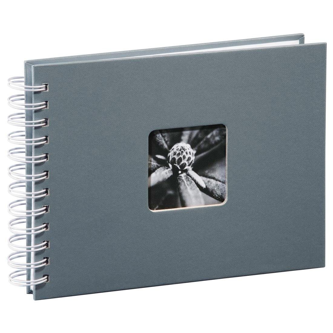 Hama Fotoalbum Spiralalbum 24 x 17 cm, 50 weiße Seiten, Fotoalbum, grau