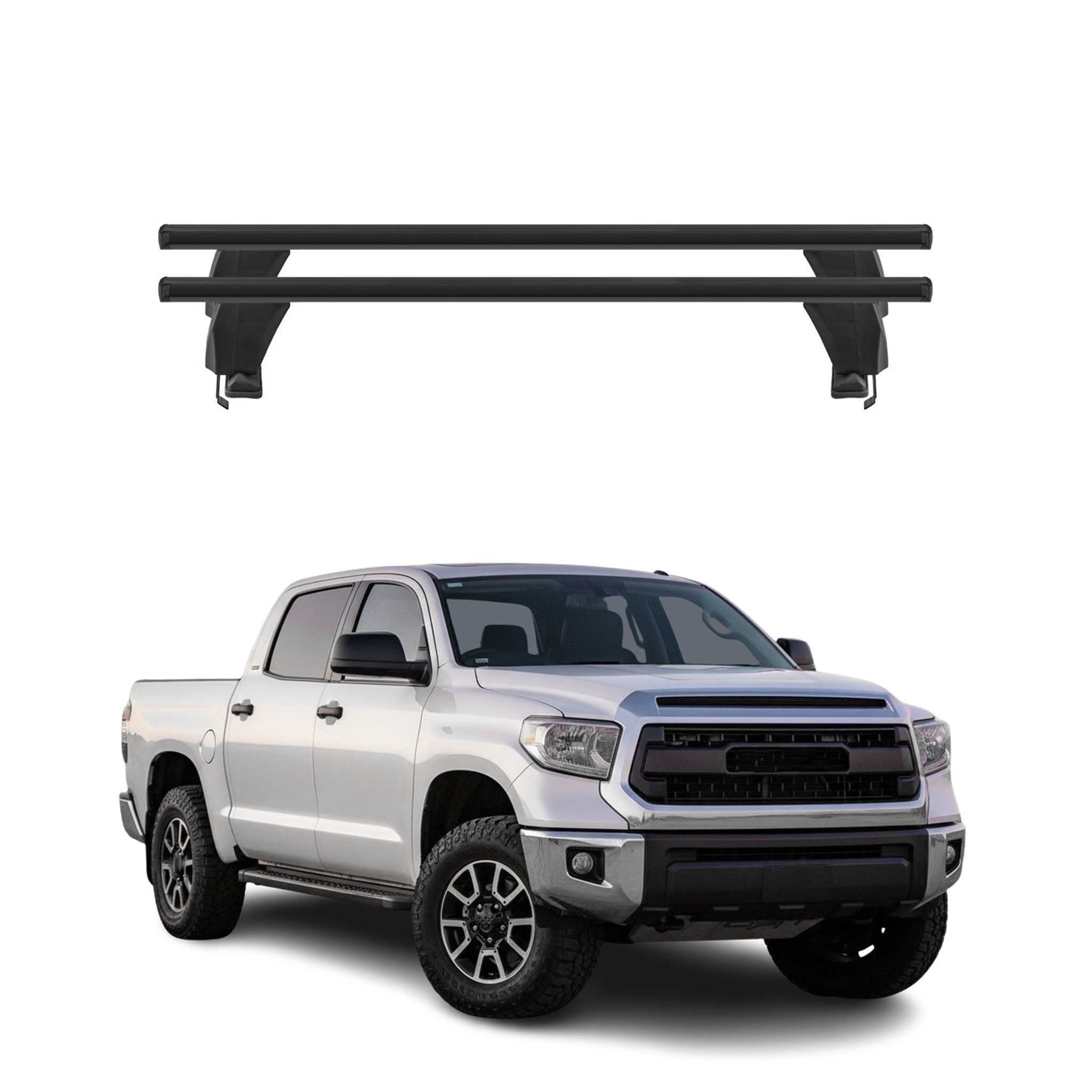 OMAC Dachträger Menabo Grundtäger für Toyota Tundra XK50 2014-2021 ABE Alu Schwarz 2x (2-St), Wasserbeständig,Abnehmbar,Multifunktional,Leichtgewichtig