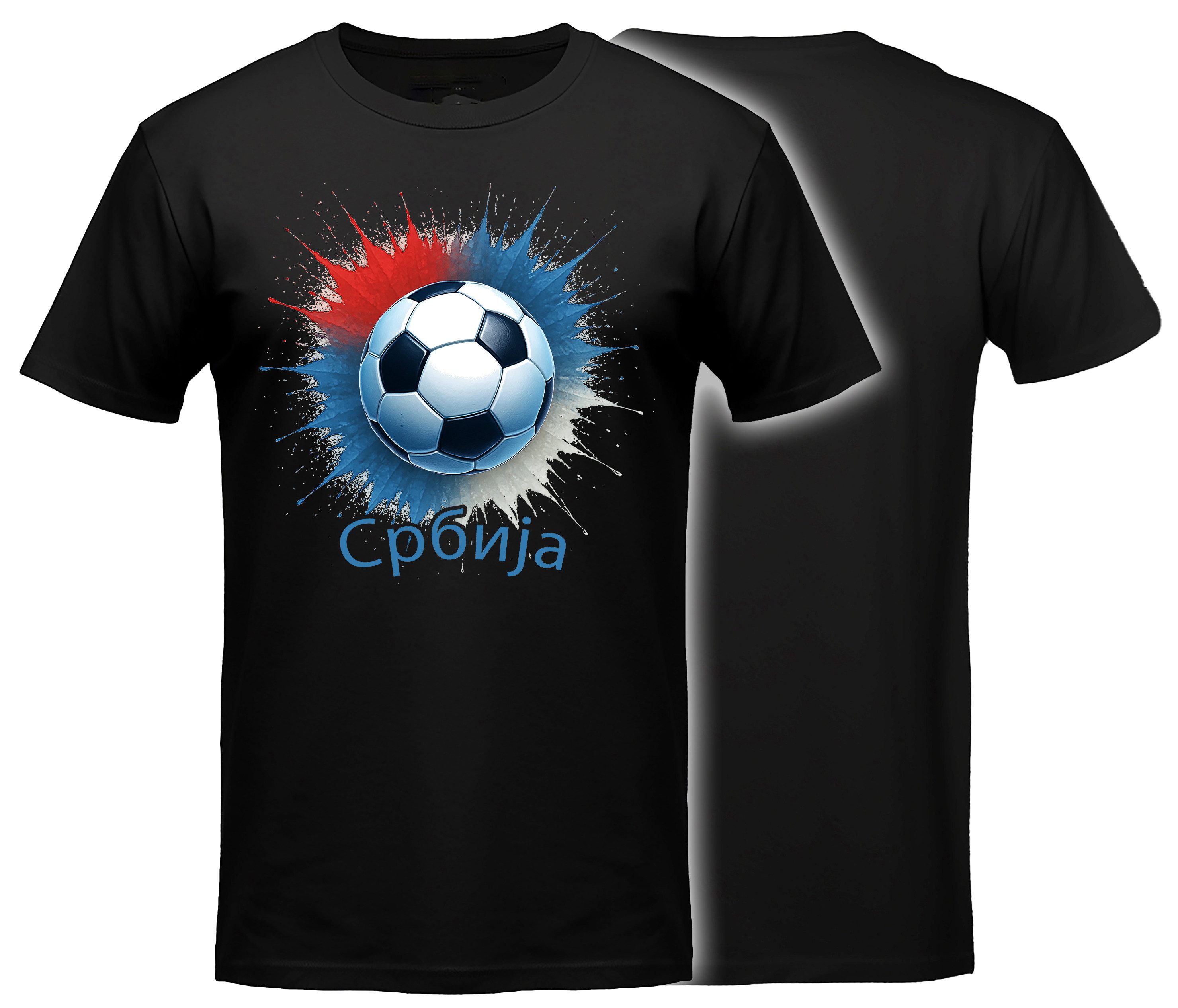 MyDesign24 T-Shirt Fussball Shirt - WM T-Shirt schwarz Herren und Damen Fussball kurzarm Serbien Fan-Shirt i686