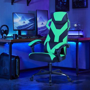 COSTWAY Gaming Chair, 90°-135° kippbare Rückenlehne, verstellbare Armlehne