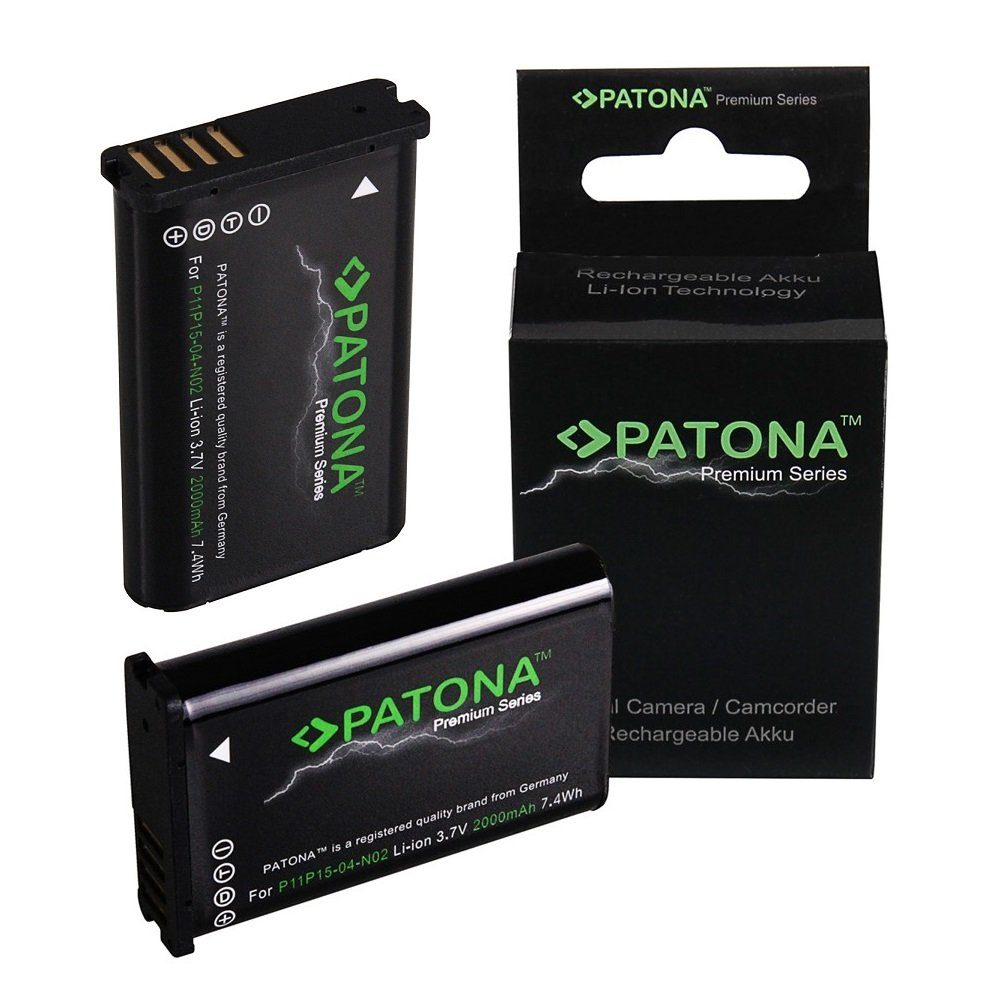 Patona 2x Premium Akku für Garmin Montana Virb Elite Kamera-Akku Ersatzakku Kameraakku 2000 mAh (3,7 V, 1 St), Monterra 600 650 650t Moto