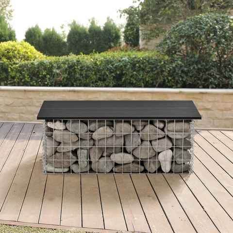 pro.tec Gartenbank, »Friesland« WPC Gabionenbank 100 x 45 x 30 cm Schwarz