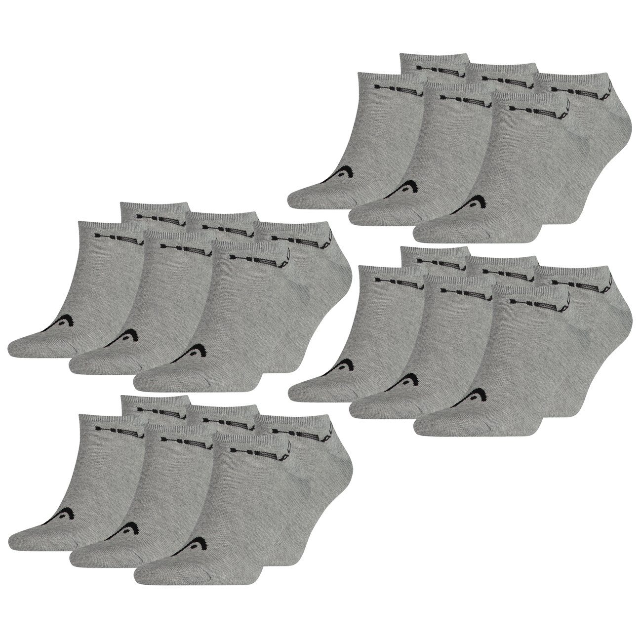 Head Sneakersocken SNEAKER UNISEX - 12er Pack (12-Paar) mit flacher Zehenart 12 Paar Grey (400)