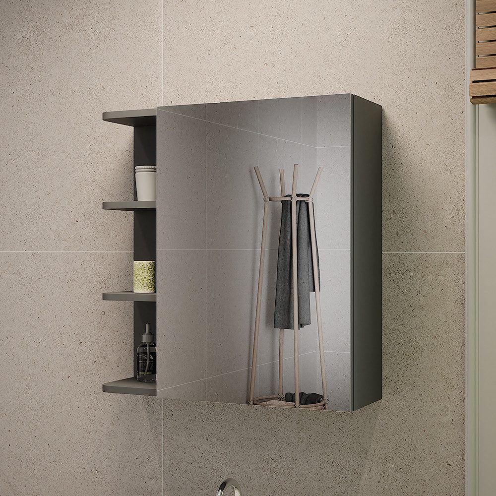 Vicco Badezimmerspiegelschrank Fynn, Anthrazit, 62 x 64 cm (1-St) – Bild 4 von 5