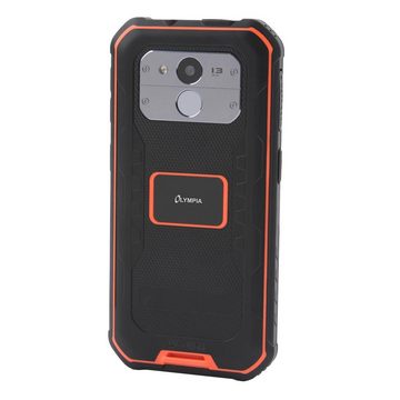 Olympia TREK Outdoor Smartphone (Outdoor Handy Wasserschutz Staubschutz schwarz orange IP68 5000mAh)