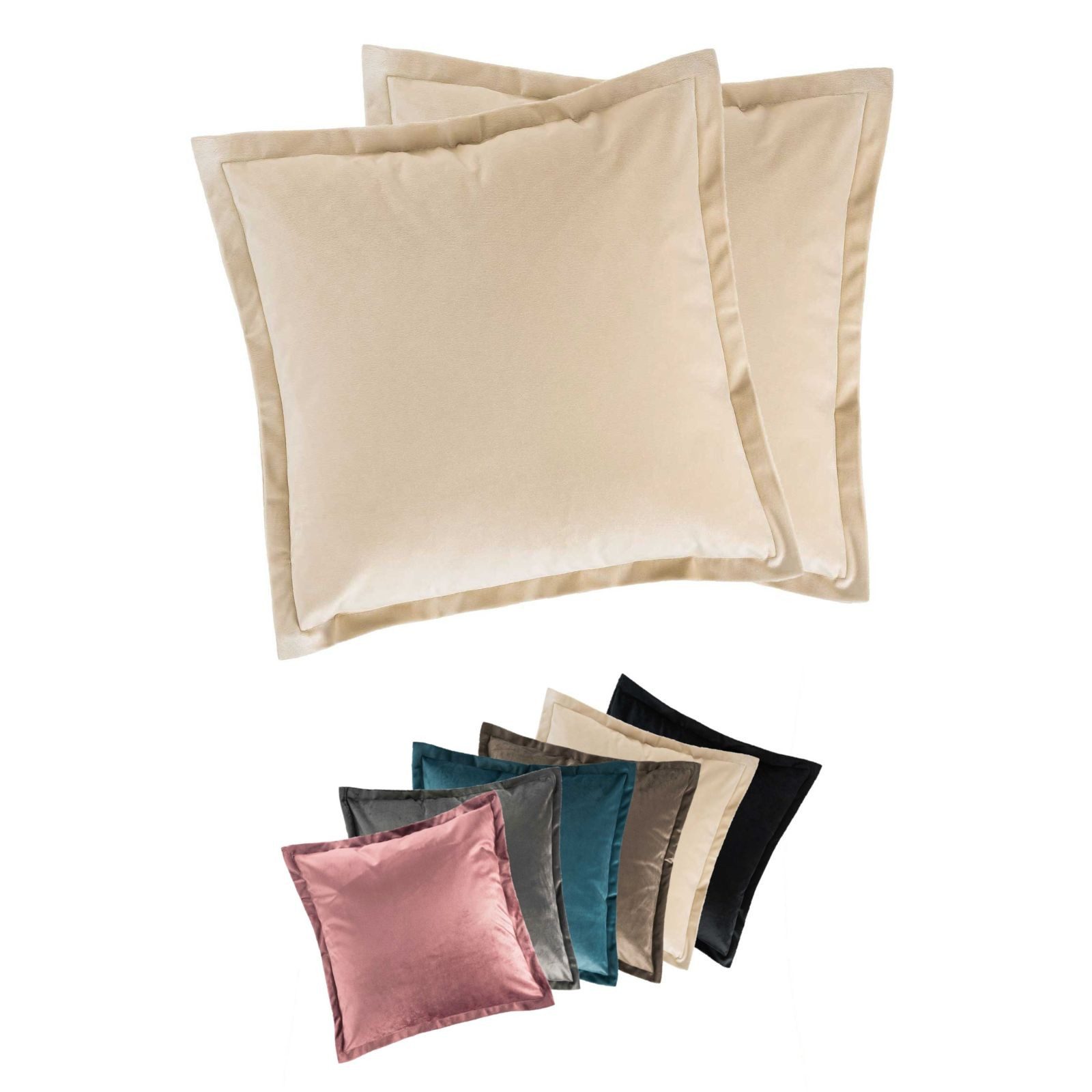 MOON Heimtextilien Kissenhülle 2er Pack 40x40 cm Kissenbezug edle Samt Opti günstig online kaufen