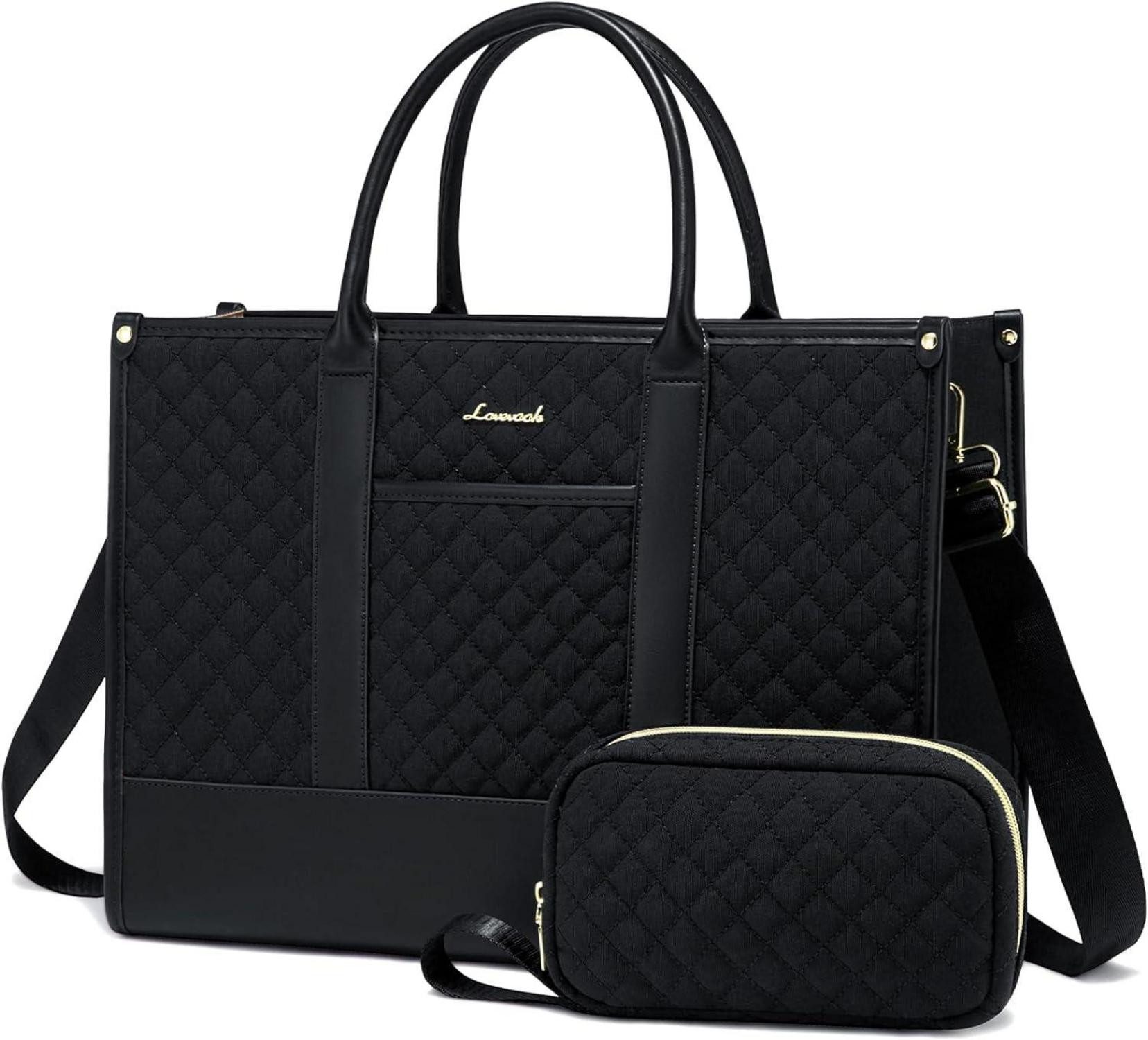 LuxusKollektion Laptoptasche Laptoptasche Damen 15,6 Zoll wasserdicht Business Aktentasche Schwarz