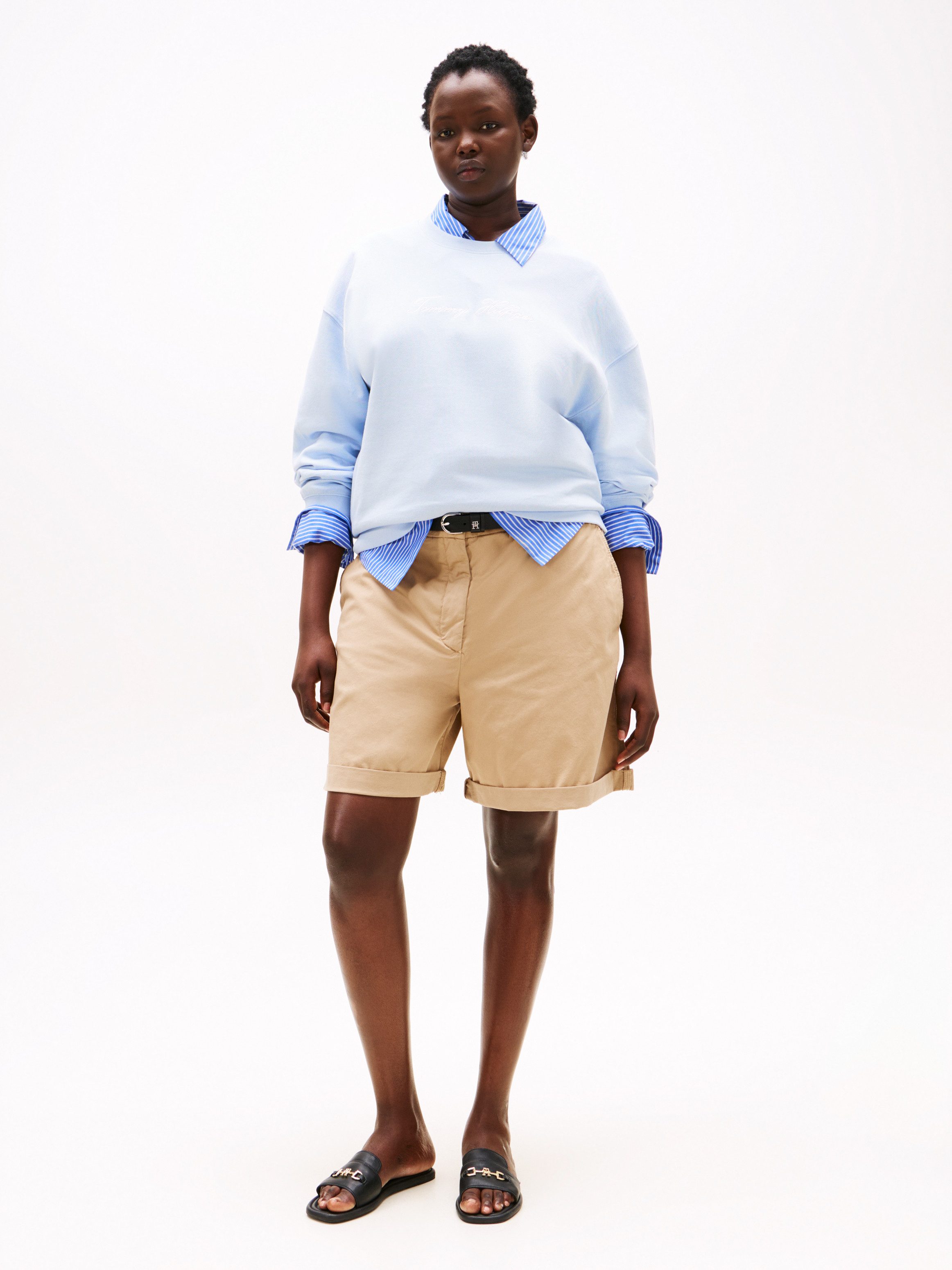 Tommy Hilfiger Curve Sweatshirt CRV SCRIPT REG PIQUE SWTSHRT günstig online kaufen