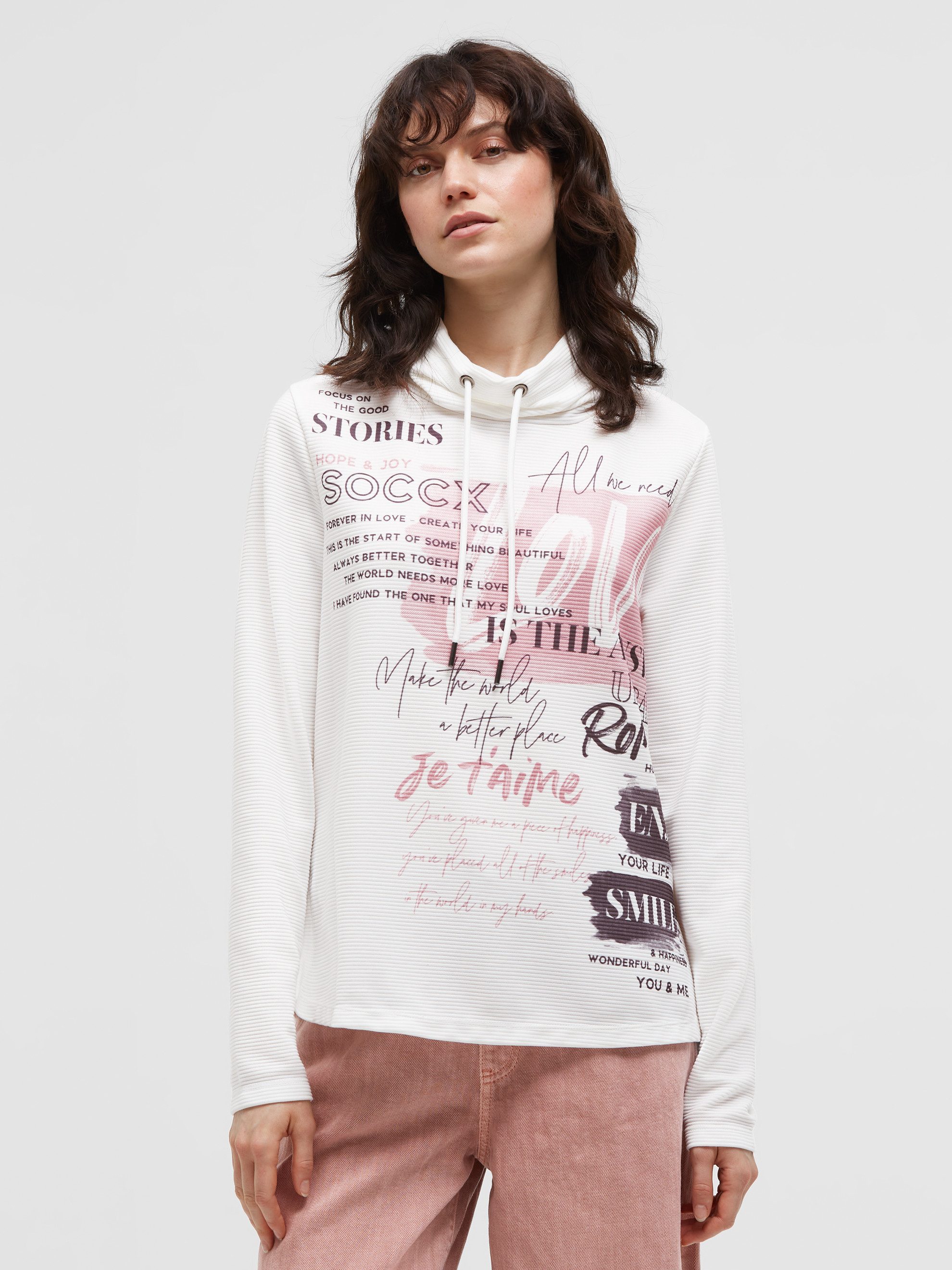 SOCCX Sweater mit hochschließendem Kragen