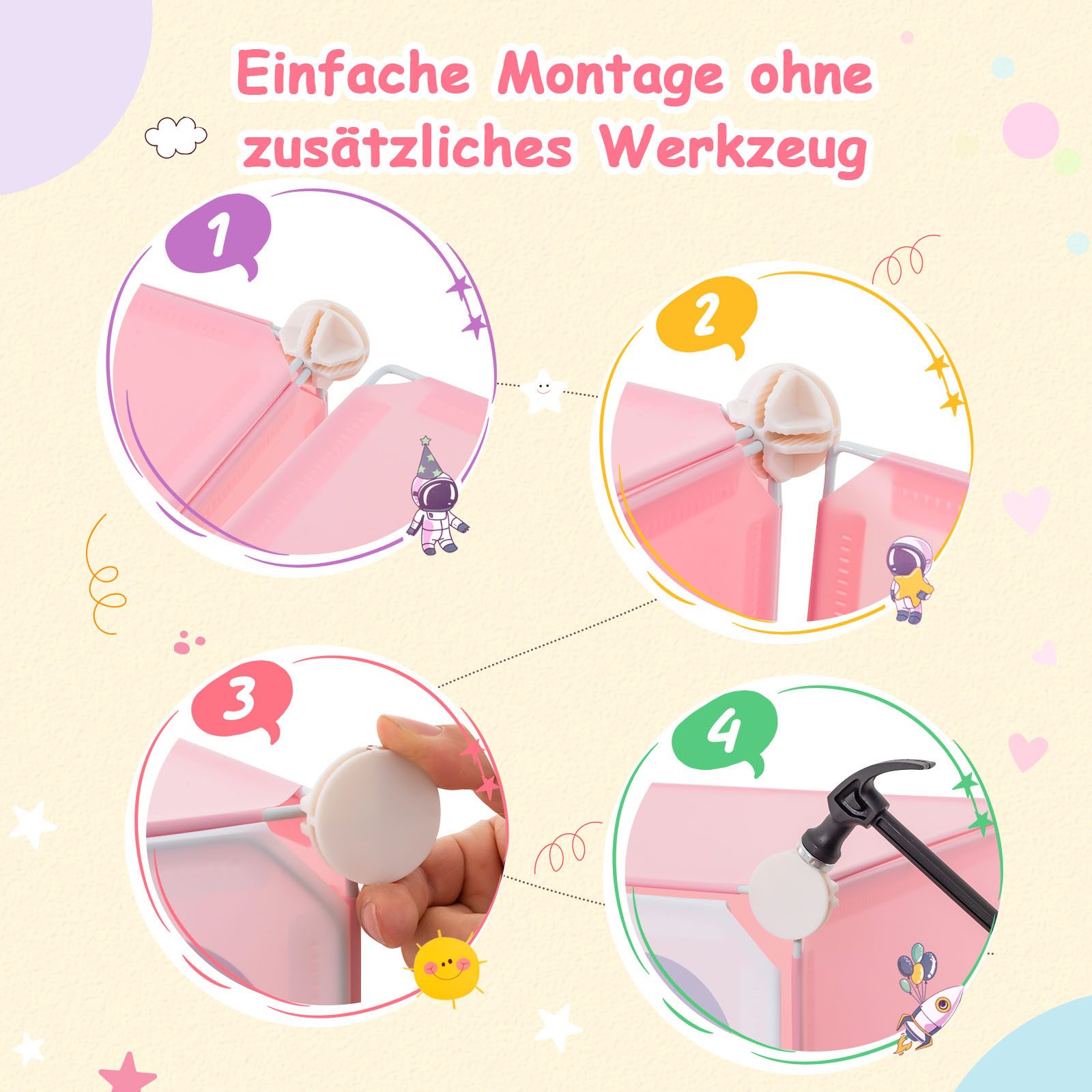 KOMFOTTEU Kleiderständer, Kinderregal Aufbewahrungsschrank mit 8 Fächern