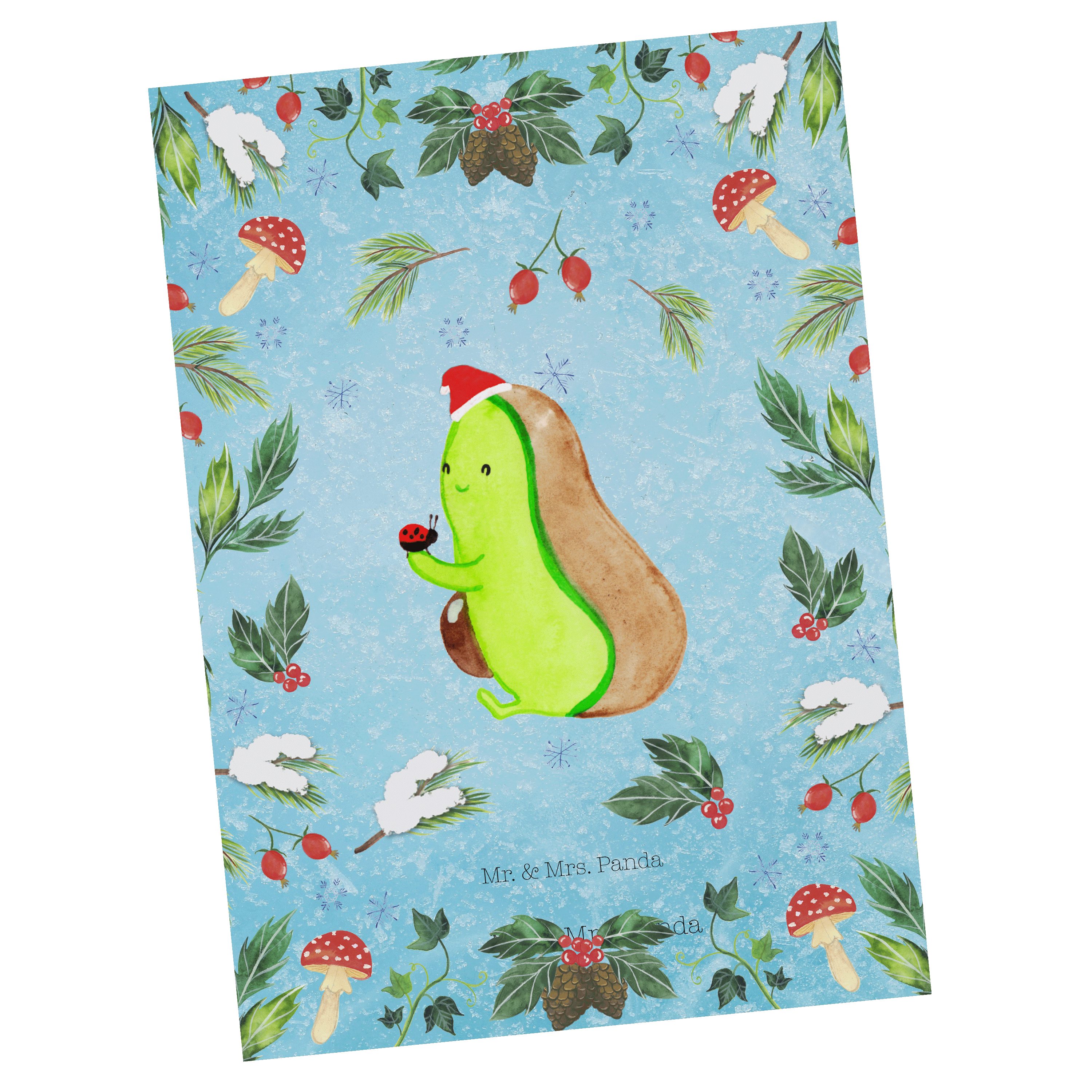 Mr. & - kleine Avocado Geschenk, Eisblau Panda - Postkarte Weihna Dankeskarte, Dinge Karte, Mrs