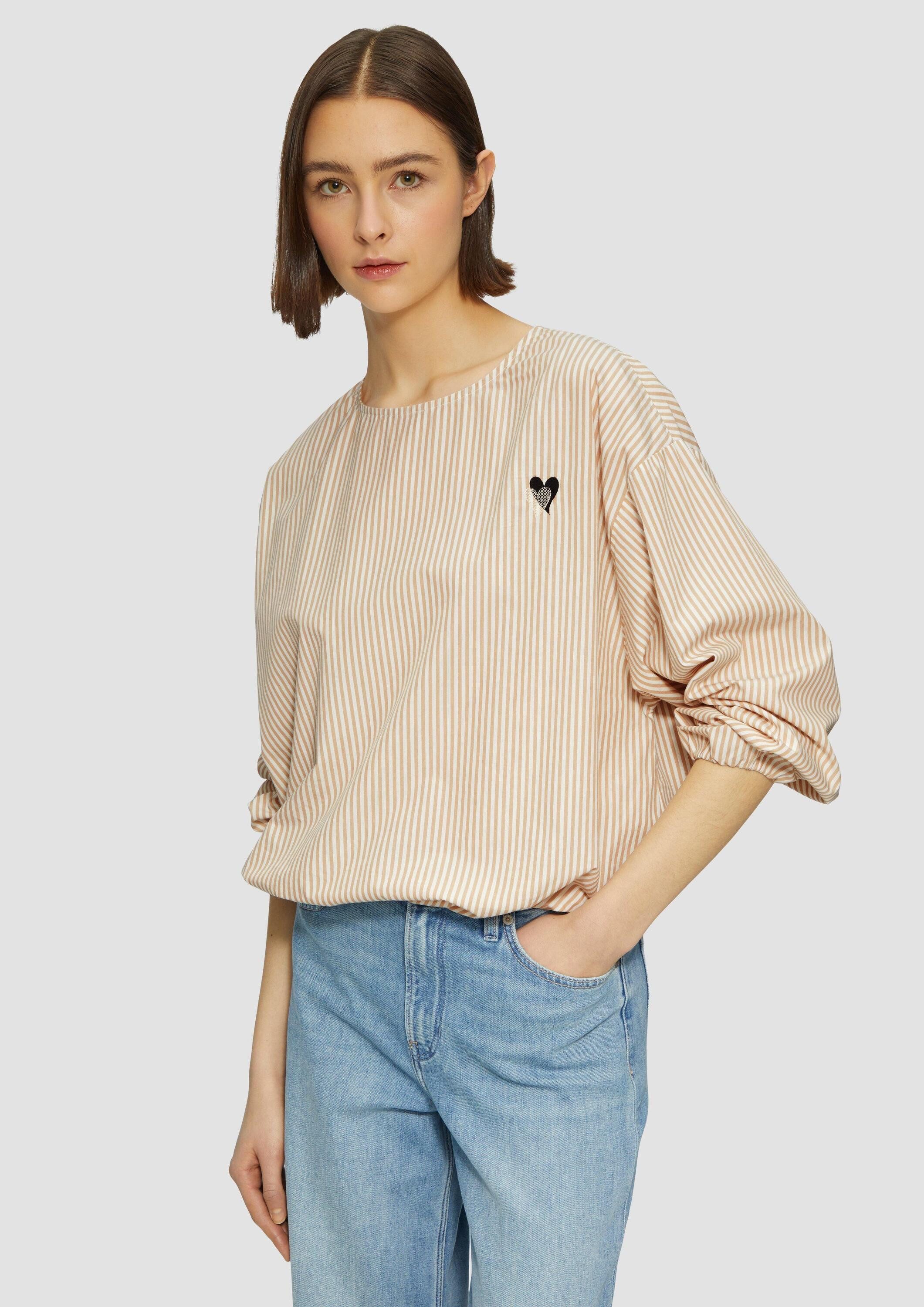 s.Oliver Langarmbluse Bluse Oversized Baumwollbluse mit günstig online kaufen