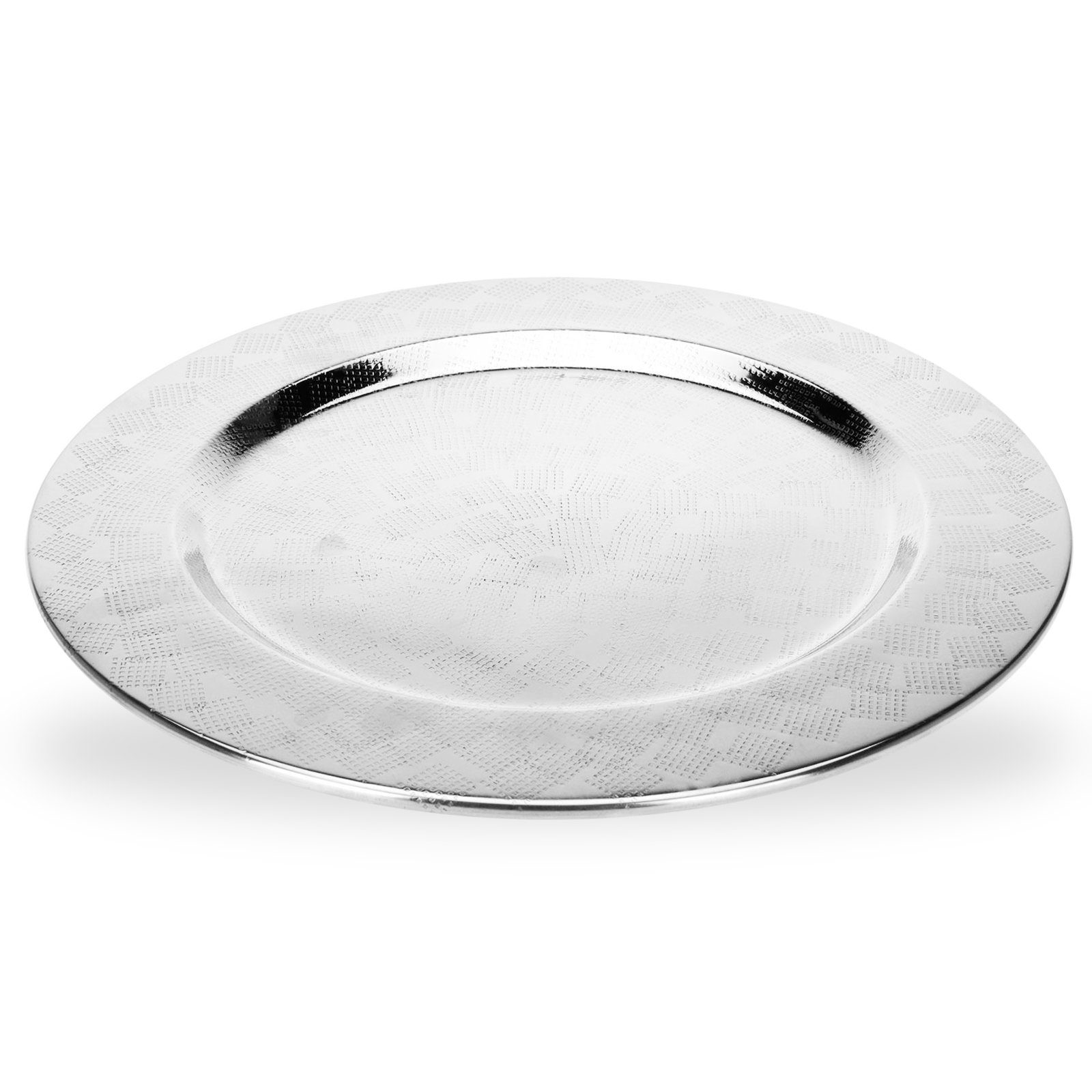 DRULINE Feuerzeug Декоративна тарілка aus Aluminium Ø 35 cm Silber