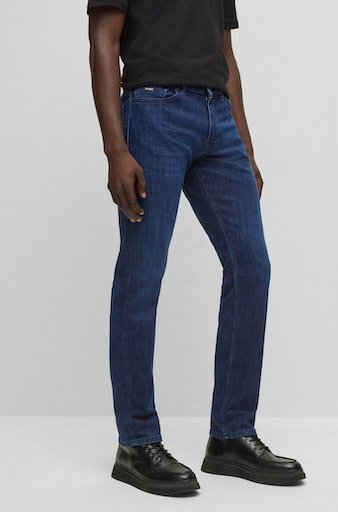 BOSS ORANGE Slim-fit-Jeans Delaware BC-L-P mit Leder-Badge