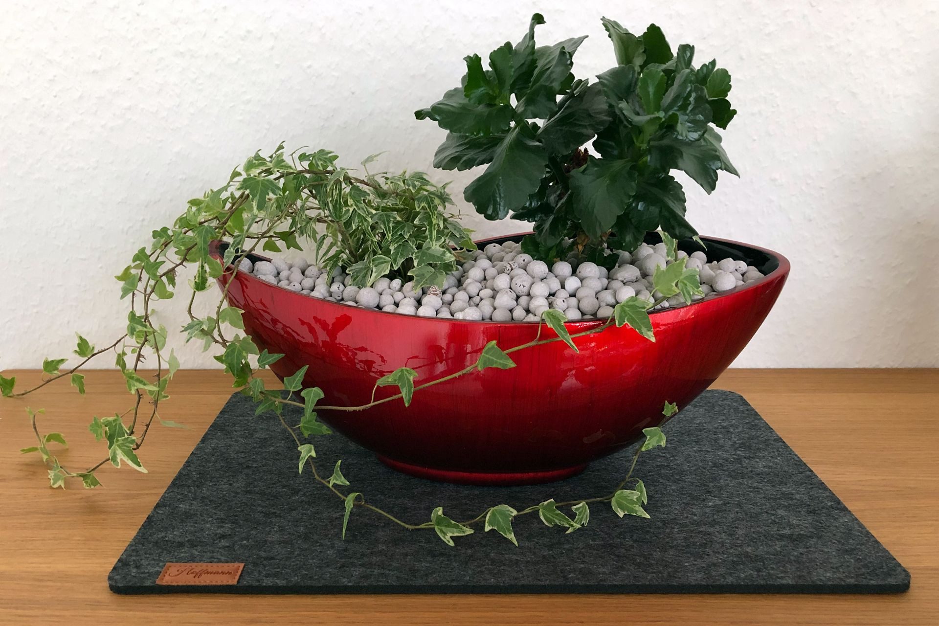 VIVANNO Pflanzschale Fiberglas MONDANA Schale - Rot Hochglanz Mit Muster (1 günstig online kaufen