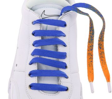Tubelaces Schnürsenkel TubeLaces Schuhe Schnürsenkel moderne Schnürbänder Schuhbänder Orange/Royal Blau