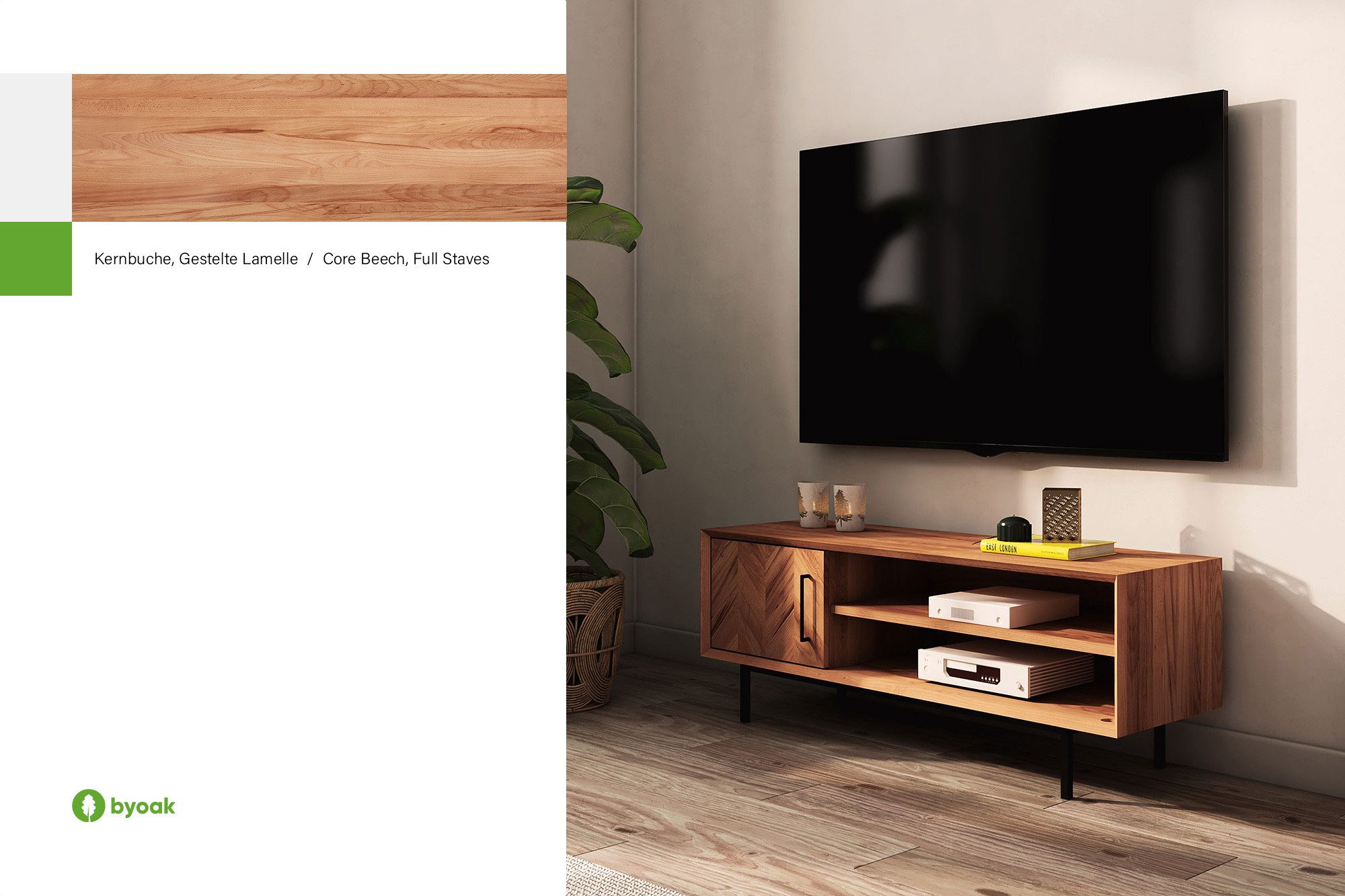 byoak TV-Schrank ABIES aus Massivholz, Naturgeölt