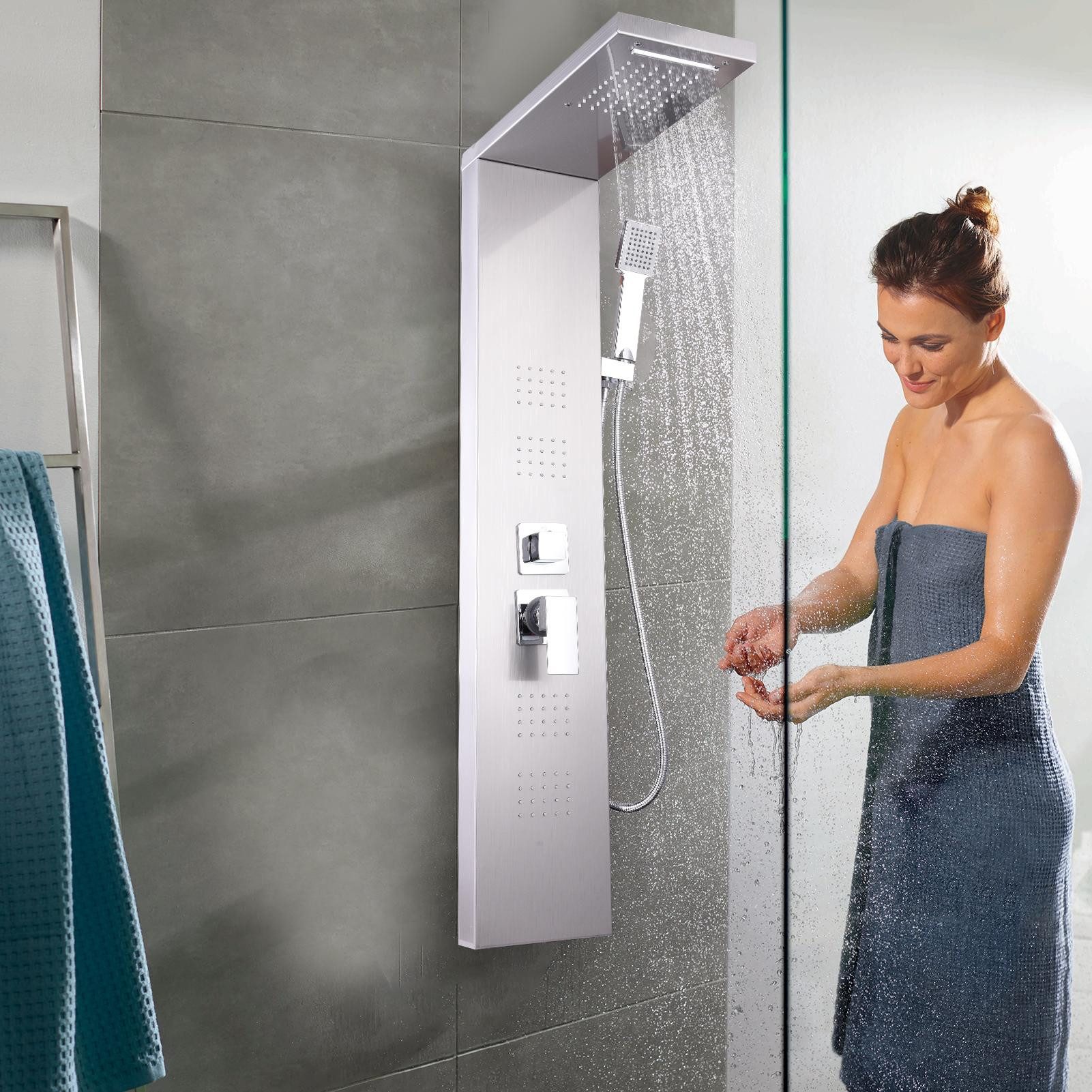 Duschsystem Brausegarnitur Duschsäule Massagedusche, Regendusche, mit Handbrause