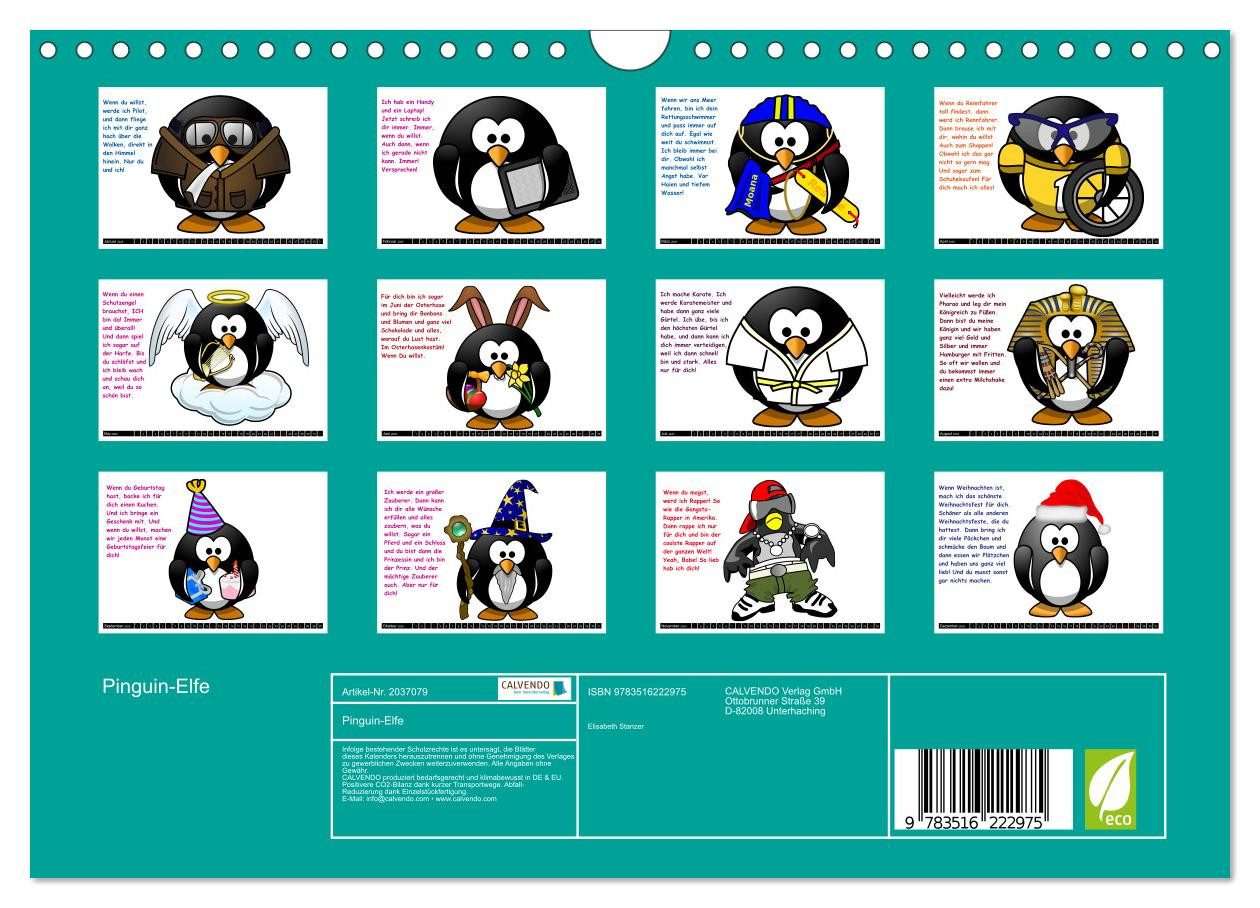 Thumbnail - CALVENDO Wandkalender Pinguin-Elfe (Wandkalender 2026 DIN A4 quer), CALVENDO Monatskalender