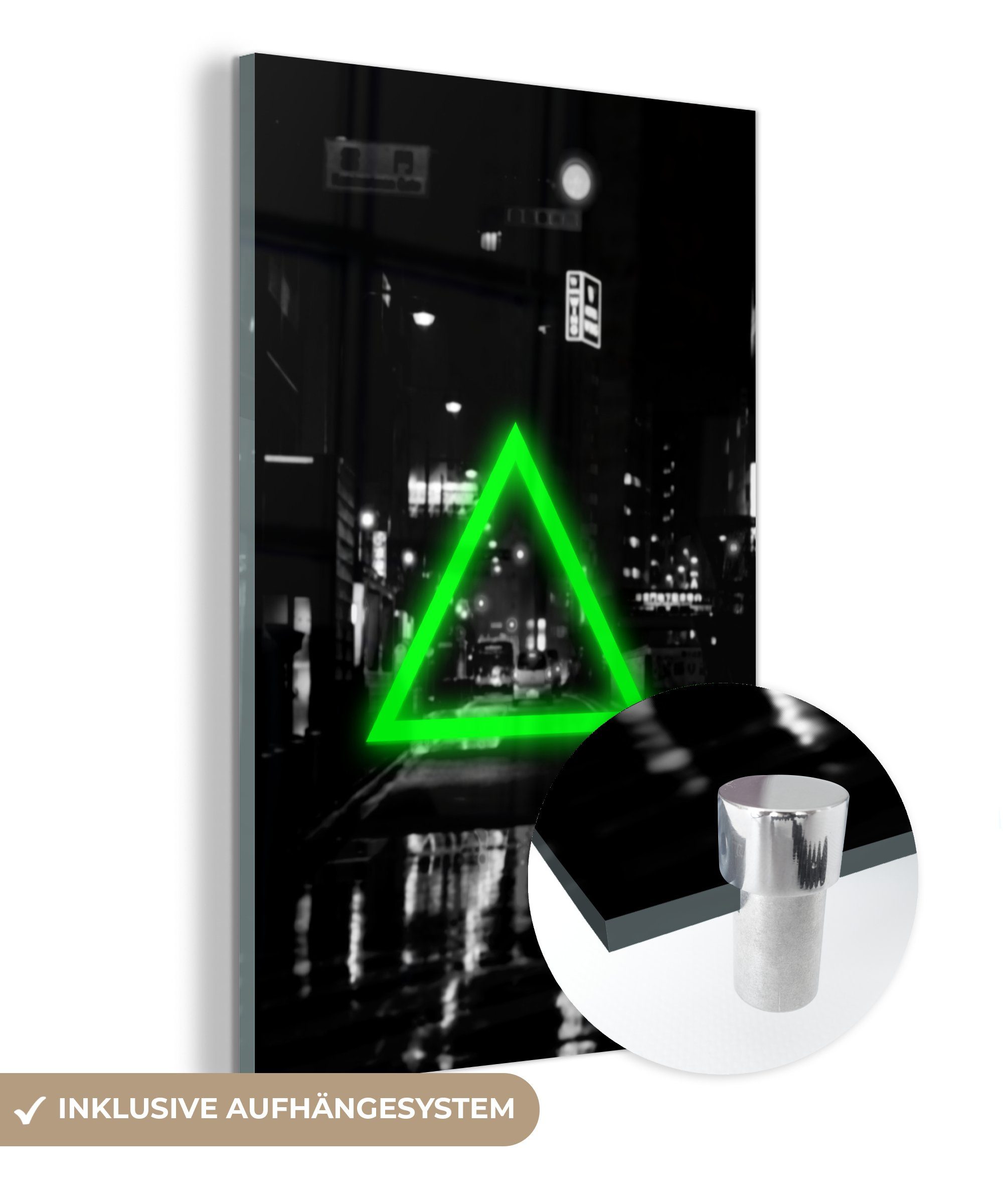 MuchoWow Acrylglasbild Controller - Spiele - Dreieck, (1 St), Glasbilder - Bilder auf Glas Wandbild - Foto auf Glas - Wanddekoration