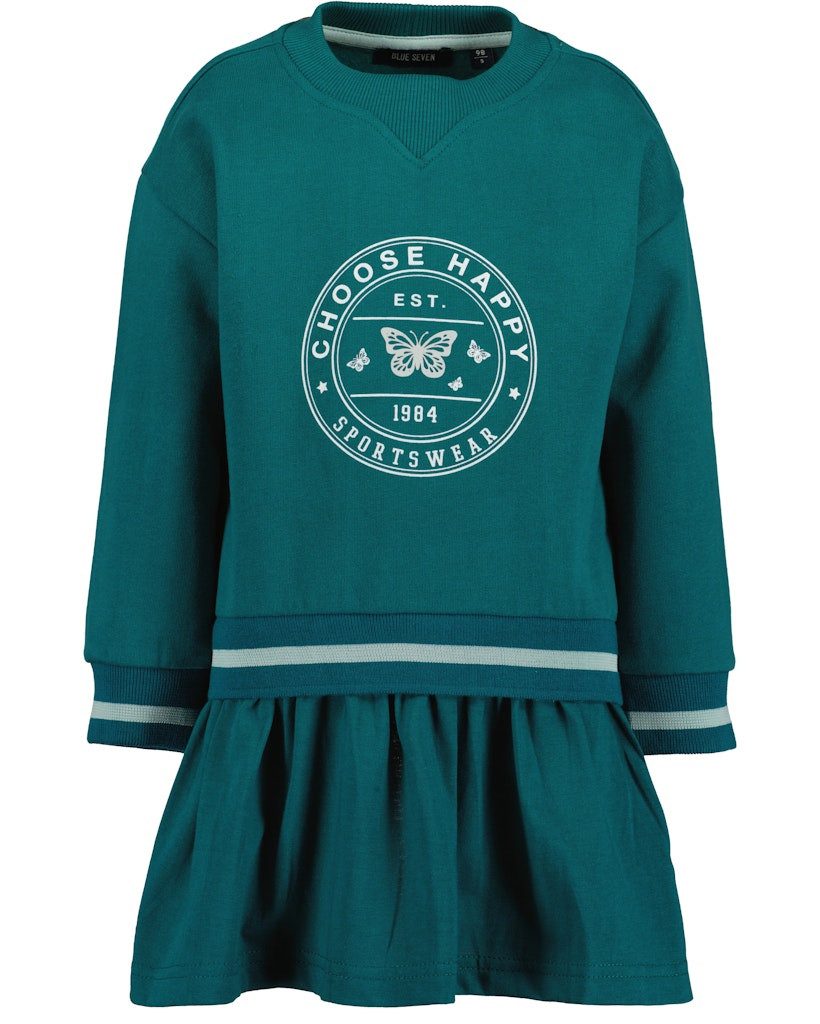 Blue Seven A-Linien-Kleid Blue Seven Mädchen Sweatkleid Kleid Langarm petrolgrün (kein Set, 1-tlg)