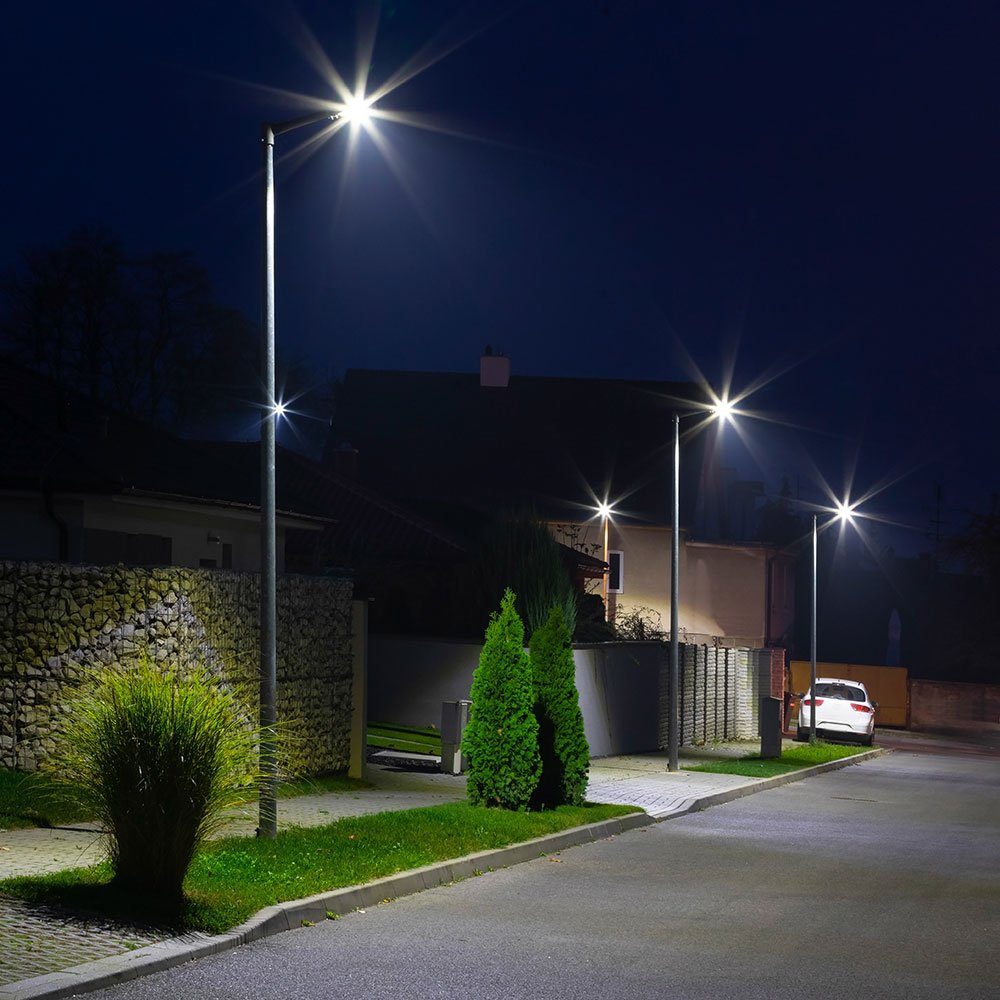 etc-shop LED Außen-Stehlampe, LED-Leuchtmittel verbaut, 2x Straßenlaterne fest Straßenlampe Tageslichtweiß, LED Straßenbeleuchtung