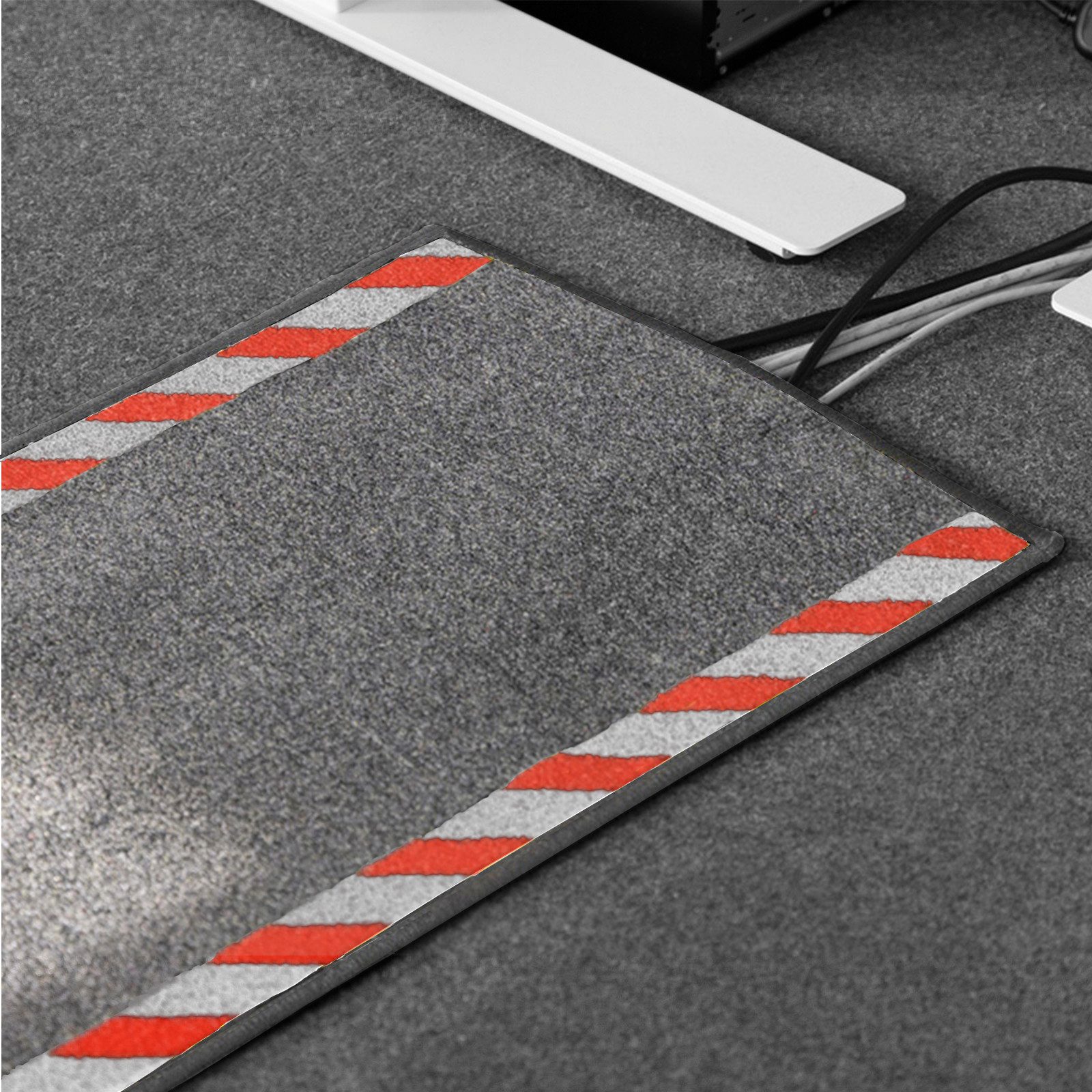 Floordirekt Bodenschutzmatte Kabelmatte mit Warnumrandung, Matte, waschbar – Bild 2 von 5