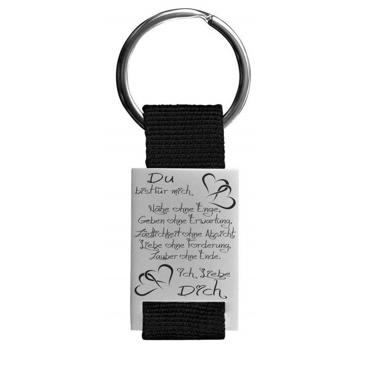 Lieblingsmensch Schlüsselanhänger Du bist für mich - ein tolles Geschenk und Glücksbringer (Schlüsselanhänger mit Gravur, inklusive Schlüsselring), Robuste und filigrane Lasergravur