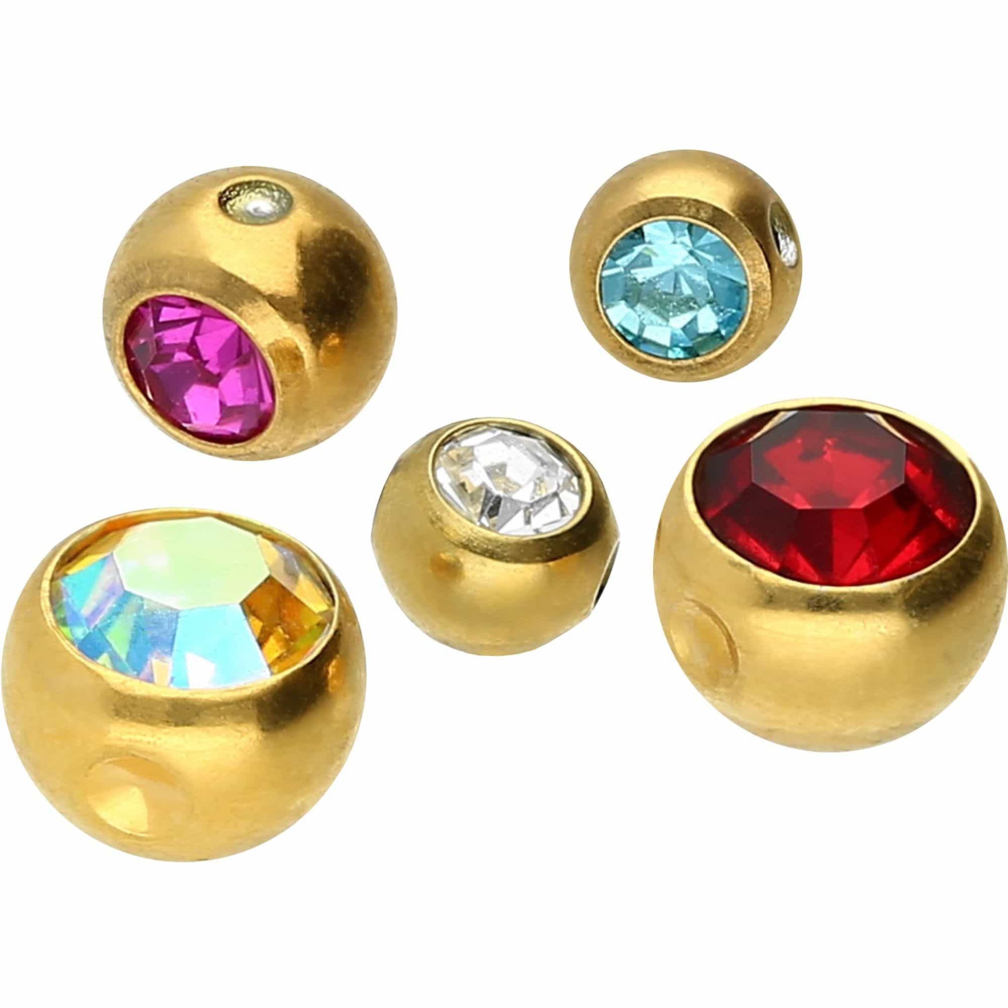 PIERCINGLINE Piercing-Set Chirurgenstahl Klemmkugel KRISTALL (Klemm-Aufsätze, 1-tlg)