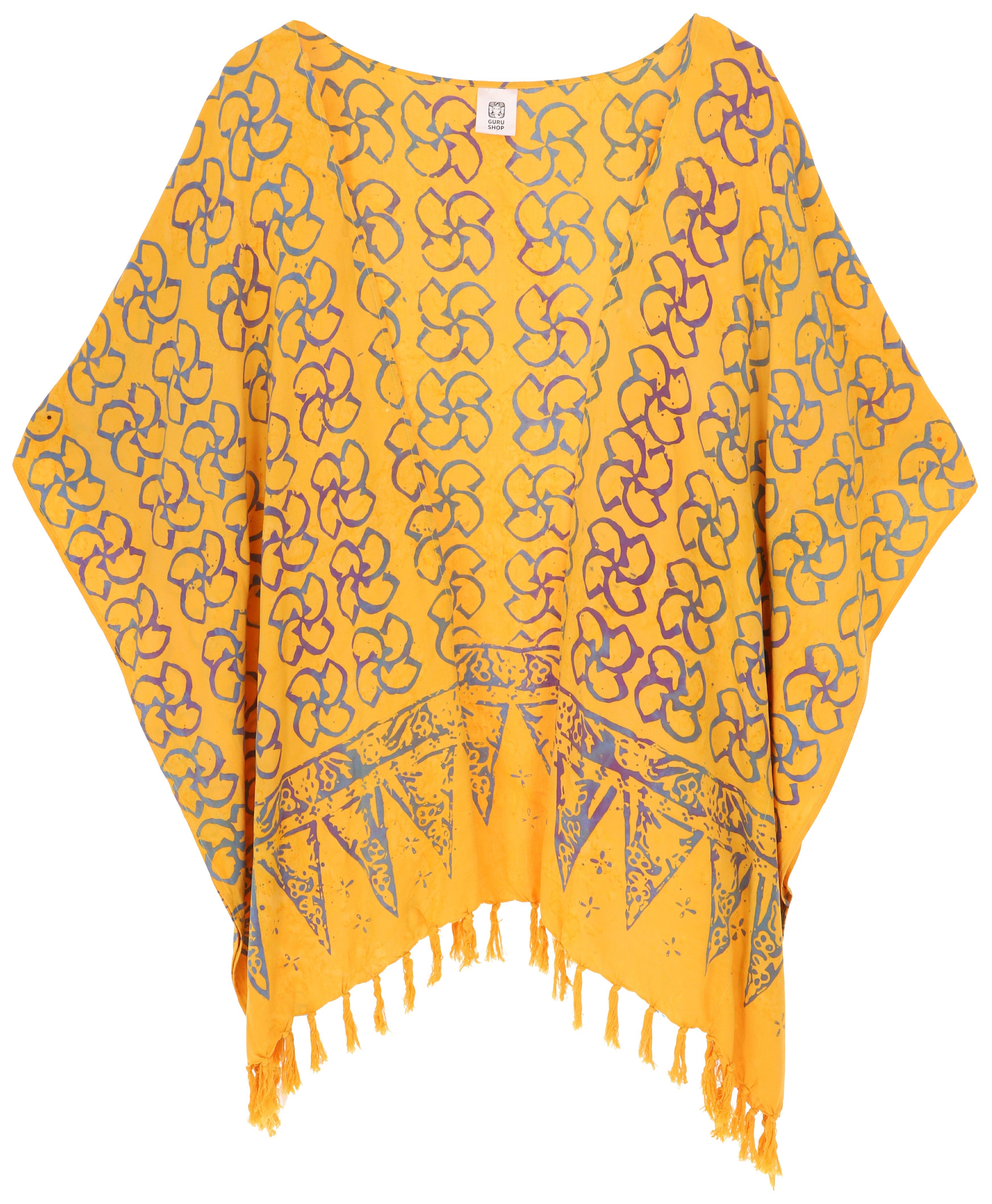Guru-Shop Kimono Kurzer farbenfroher Sommer Kimono, günstig online kaufen