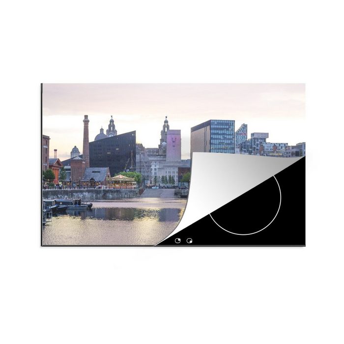 MuchoWow Herdblende-/Abdeckplatte Liverpool - Pier Head - England Vinyl (1 tlg) induktionskochfeld Schutz für die küche Ceranfeldabdeckung