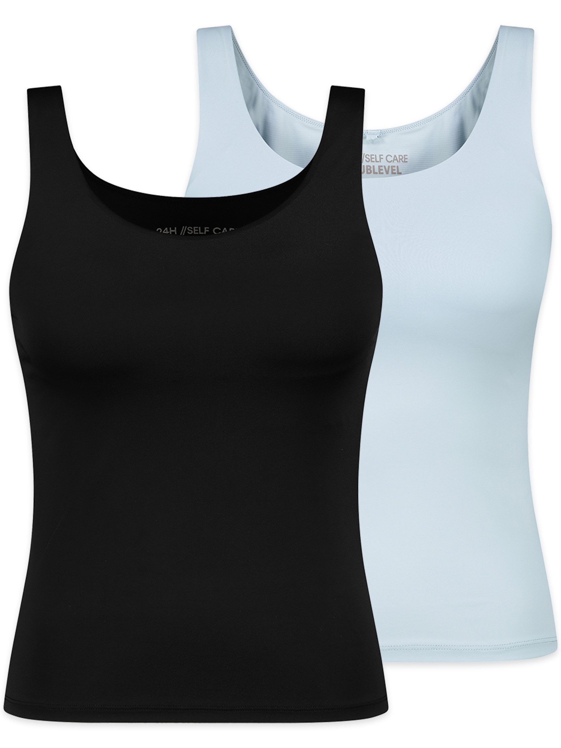 SUBLEVEL Shirttop Ärmellos Rundhals Basic Design Unifarben Zeitlos Bequem für Damen (2-tlg) D12099M02827_Top