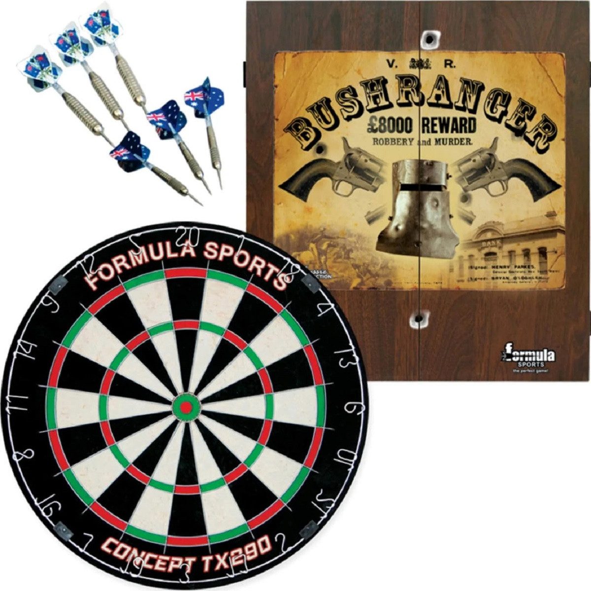 Dartscheibe Dartspiel Set mit 6 Pfeilen, Dartscheibe und Dartschrank