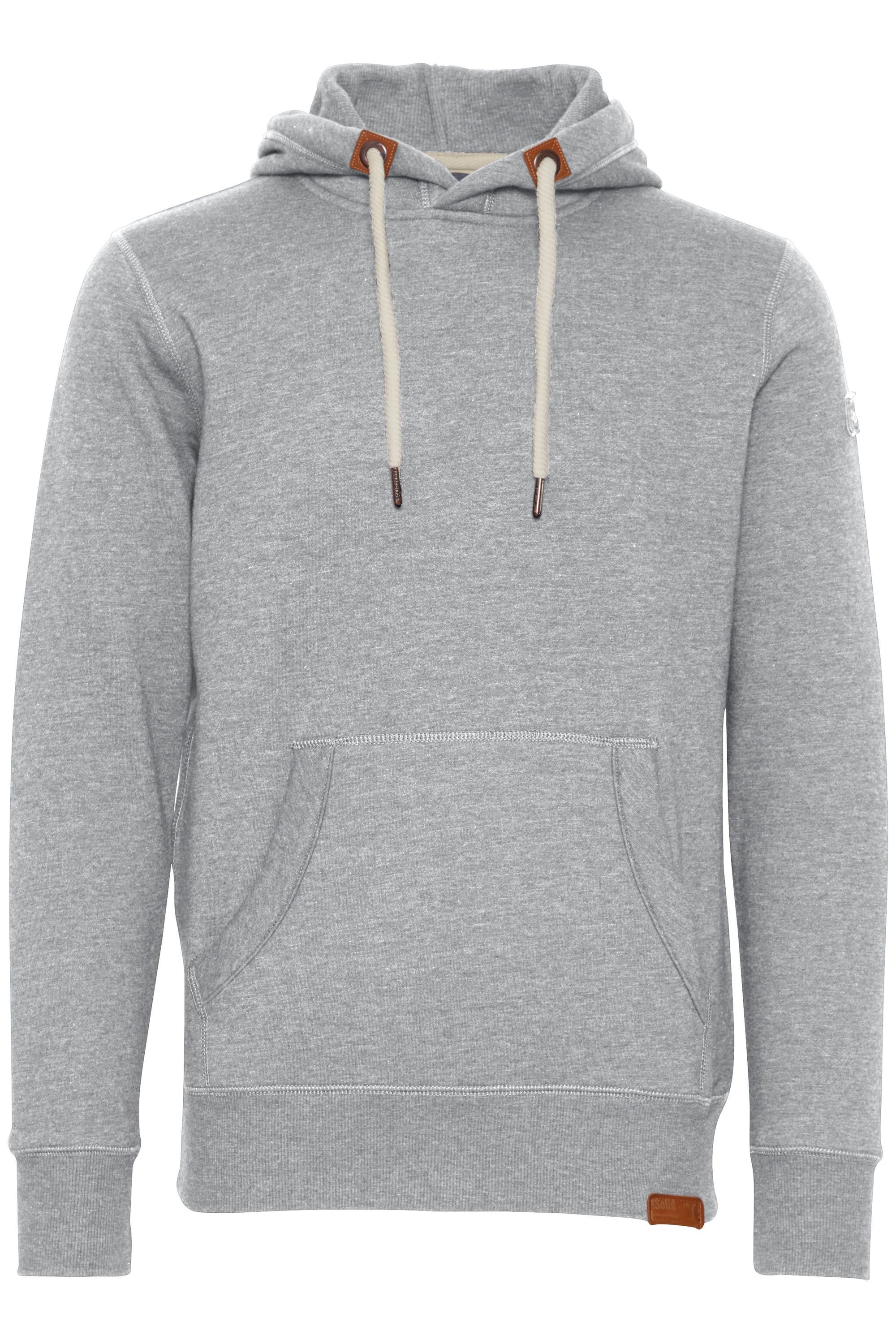 (8242) mit Kapuzensweatshirt !Solid SDTripHood Hoodie Grey Light Melange Kängurutasche