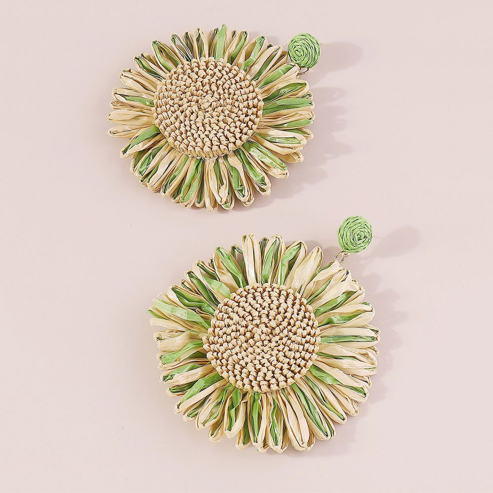 AUzzO~ Paar Ohrhänger Ohrringe Damenschmuck Blumen-Ohrringe im Holiday Bohemian-Stil Paar Grün