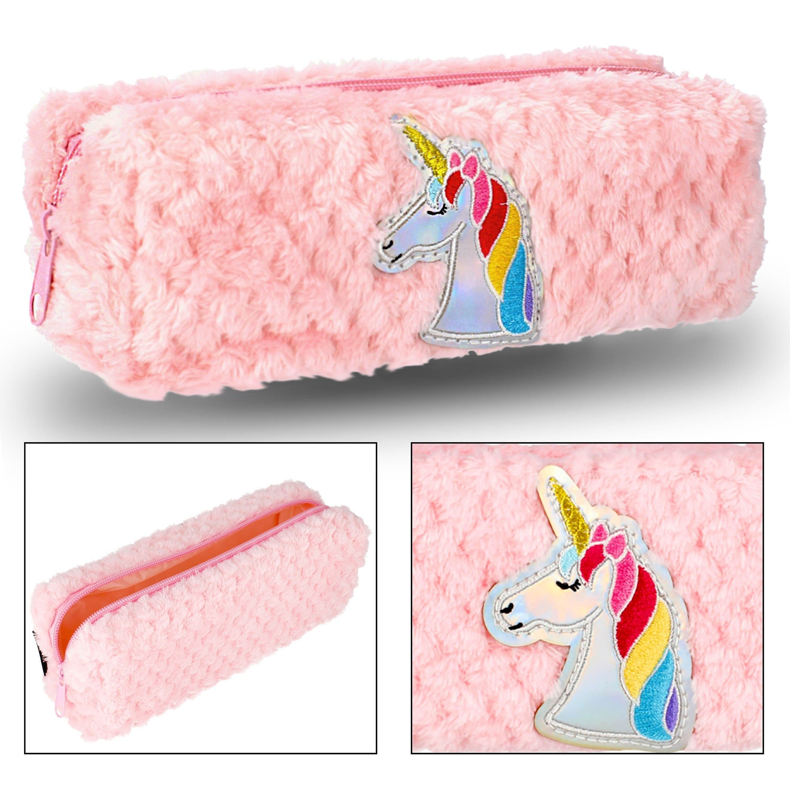 Sarcia.eu Federmäppchen Einhorn Plüsch-Federmäppchen für Mädchen, mit Reißverschluss 22x8x7cm