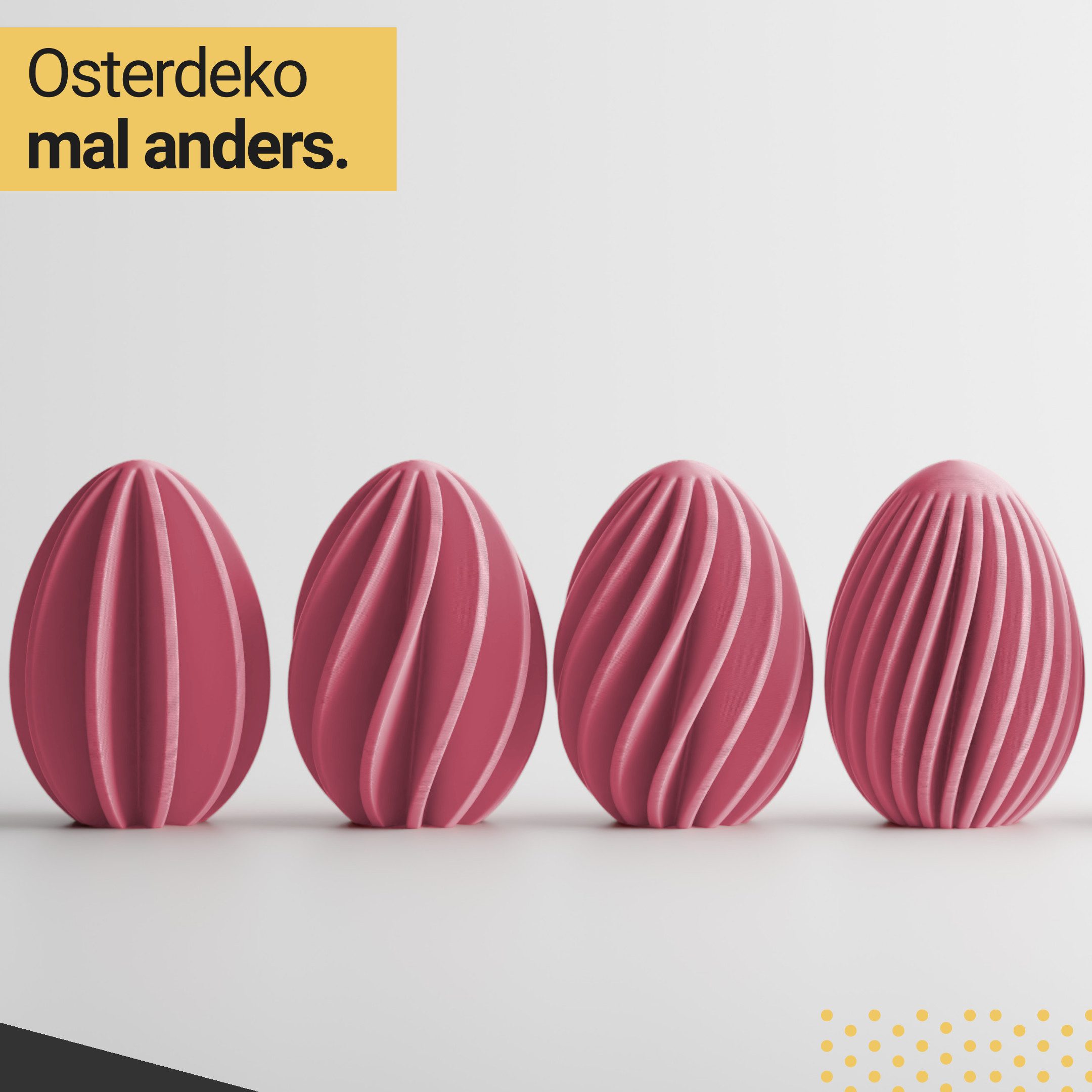 Shapes - Decorations Dekofigur Minimalistisches Ostereier Set – Deko Eier im Dreierset (3er-Set, 1 x Osterei (klein), 1 x Osterei (mittelgroß), 1 x Osterei (groß), Dekofiguren für Ostern