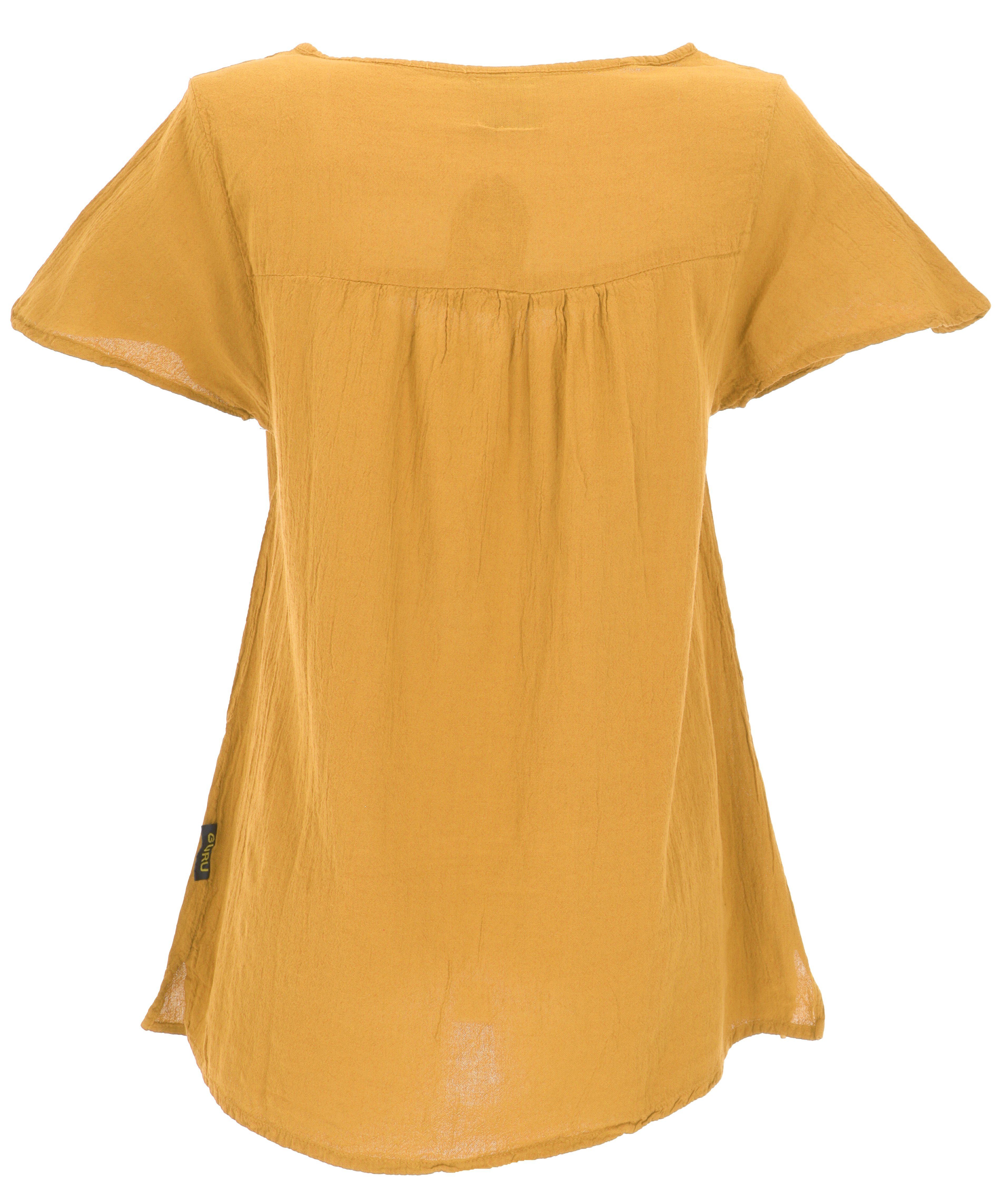 mustard Bekleidung Boho alternative Longbluse Bluse, Sommerbluse - Blusenshirt, Guru-Shop