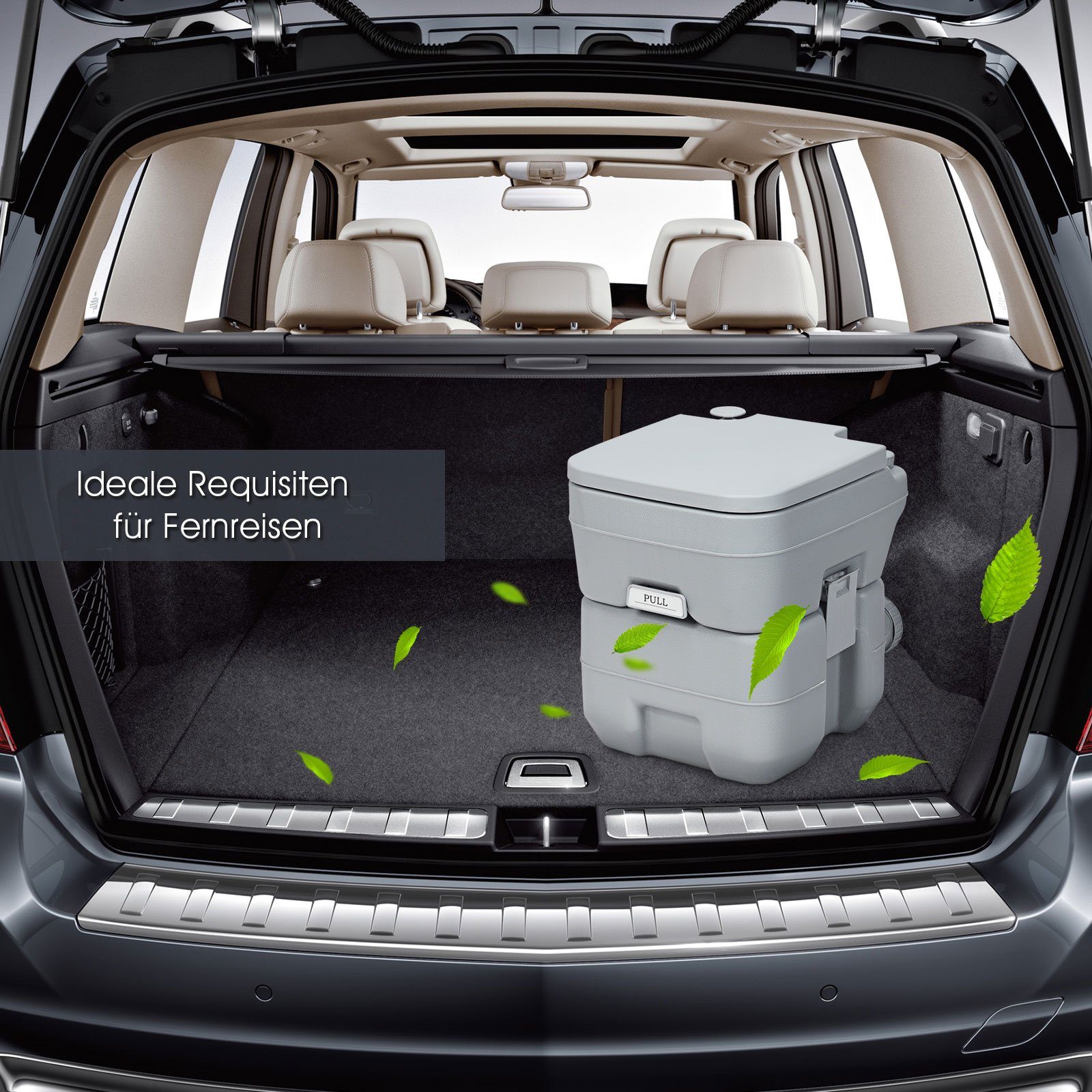 COSTWAY Campingtoilette Reisetoilette, 20L+12L mit abnehmbarem Abwassertank