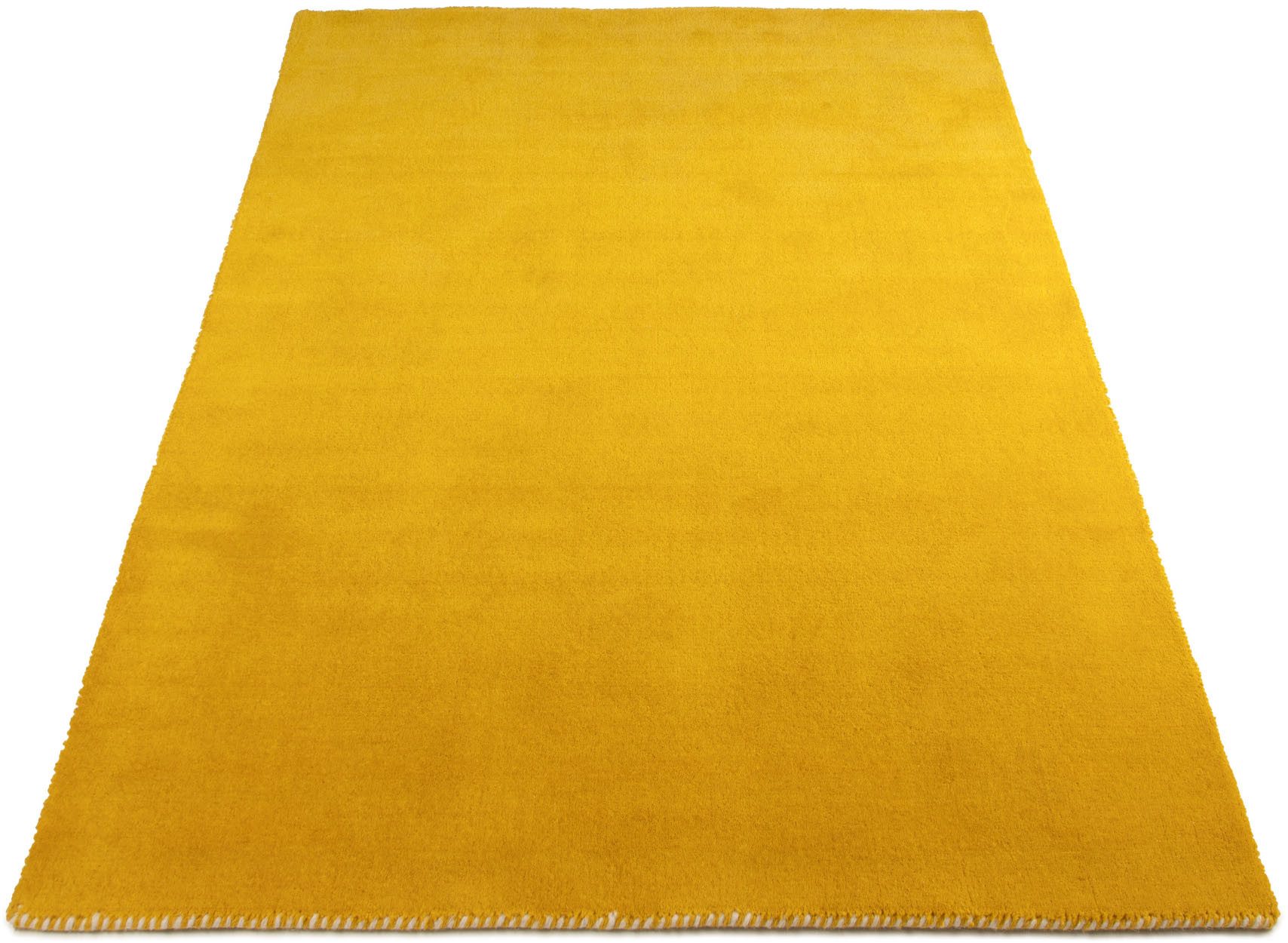 carpetfine Wollteppich »Gabbeh Lola Uni«, rechteckig, 14 mm Höhe, mit natür günstig online kaufen