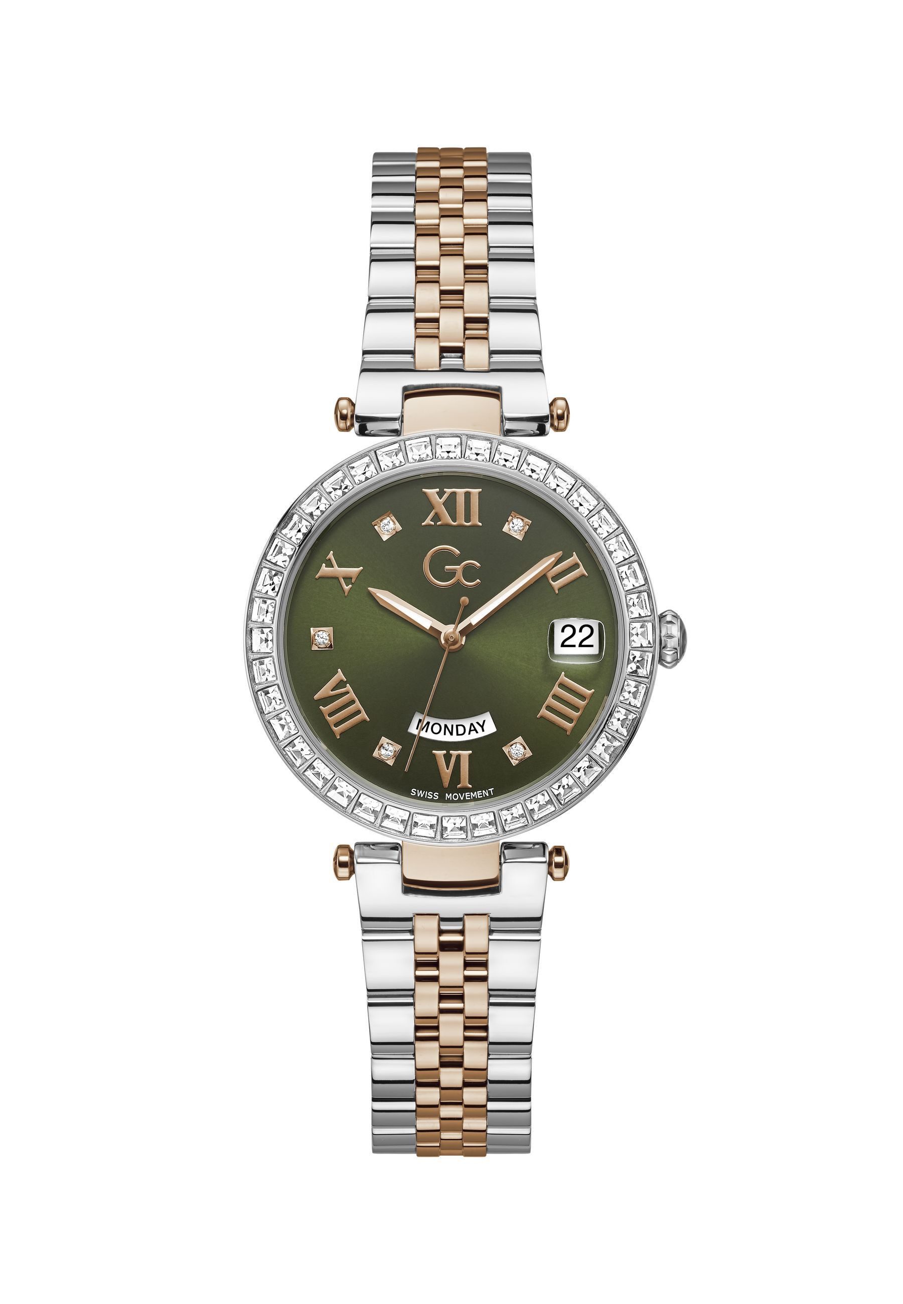 Guess Collection Quarzuhr Gc Flair Crystal, (1-tlg), Quarz-Tages- und Datumsuhr