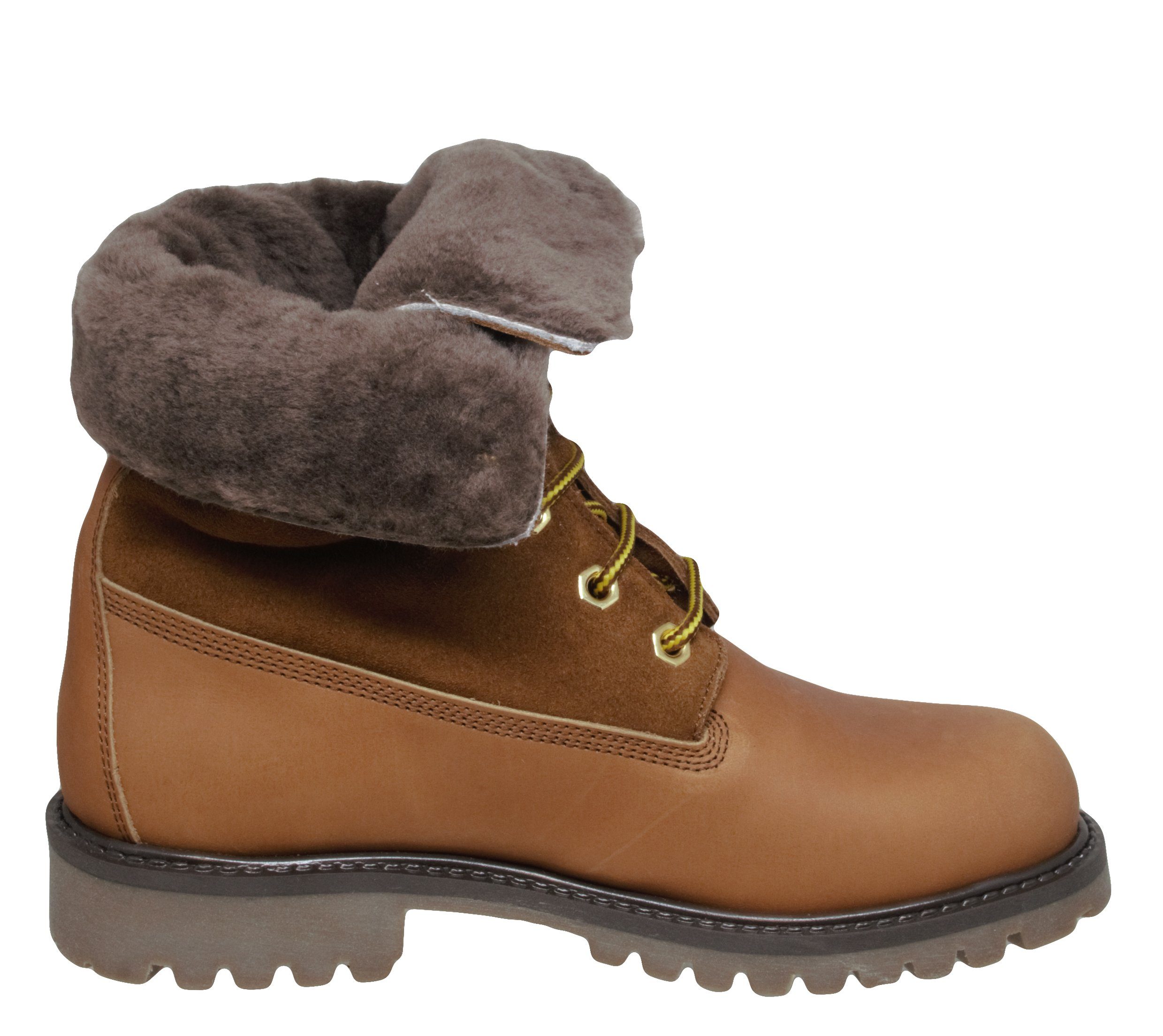 Gallucci Gallucci 1077 Stiefel Schnürer Boots Leder Lammfell Braun Stiefelette