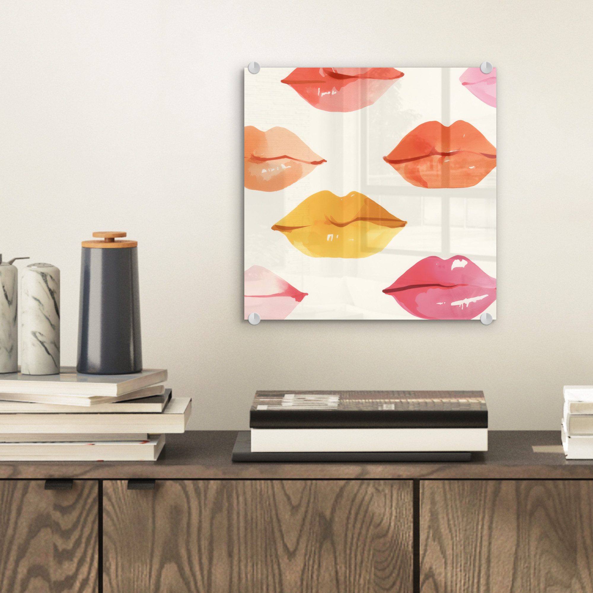 MuchoWow Acrylglasbild Lippen - Bunt - günstig online kaufen