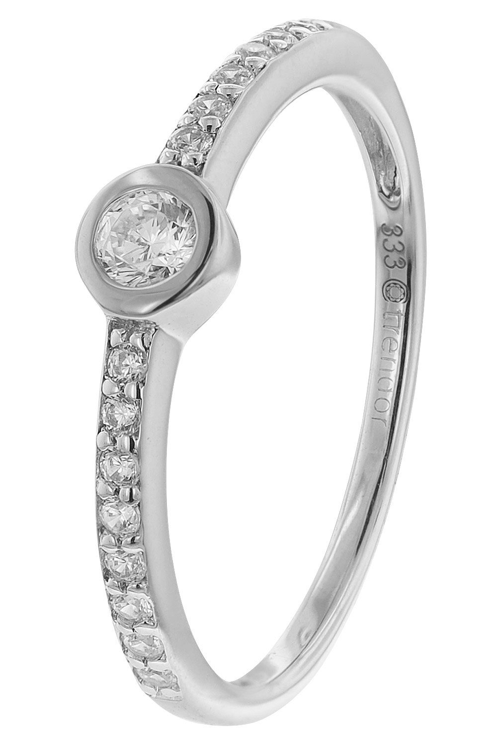 trendor Goldring für Weißgold 333 mit Zirkonia