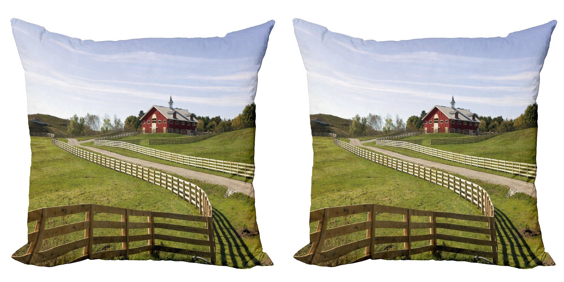 Kissenbezüge Modern Accent Doppelseitiger Landhaus Abakuhaus Bauernhaus Digitaldruck, (2 Stück), Rural