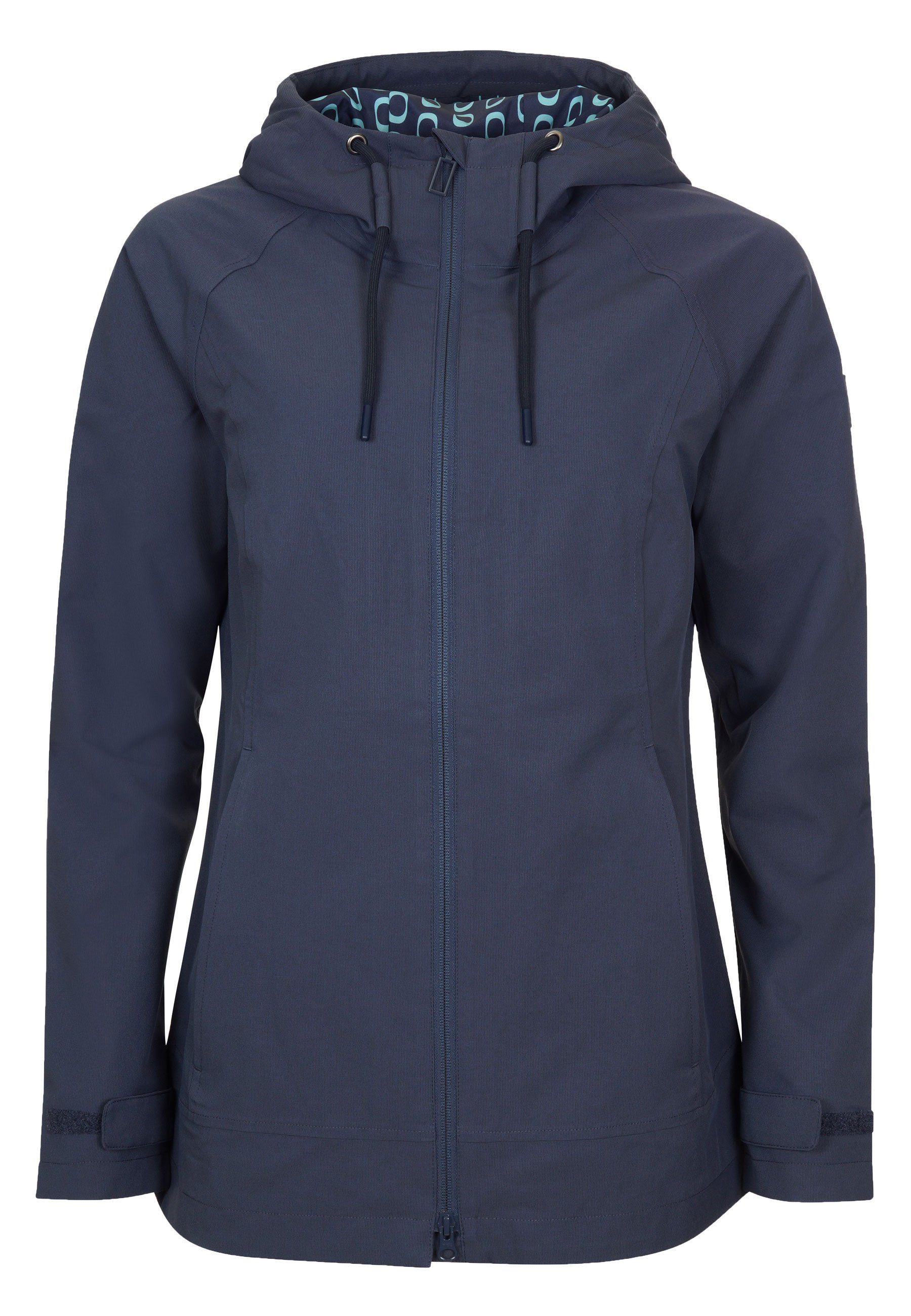 Elkline Regenjacke Sing Out modernes Innenfutter und taillierter Schnitt darkblue