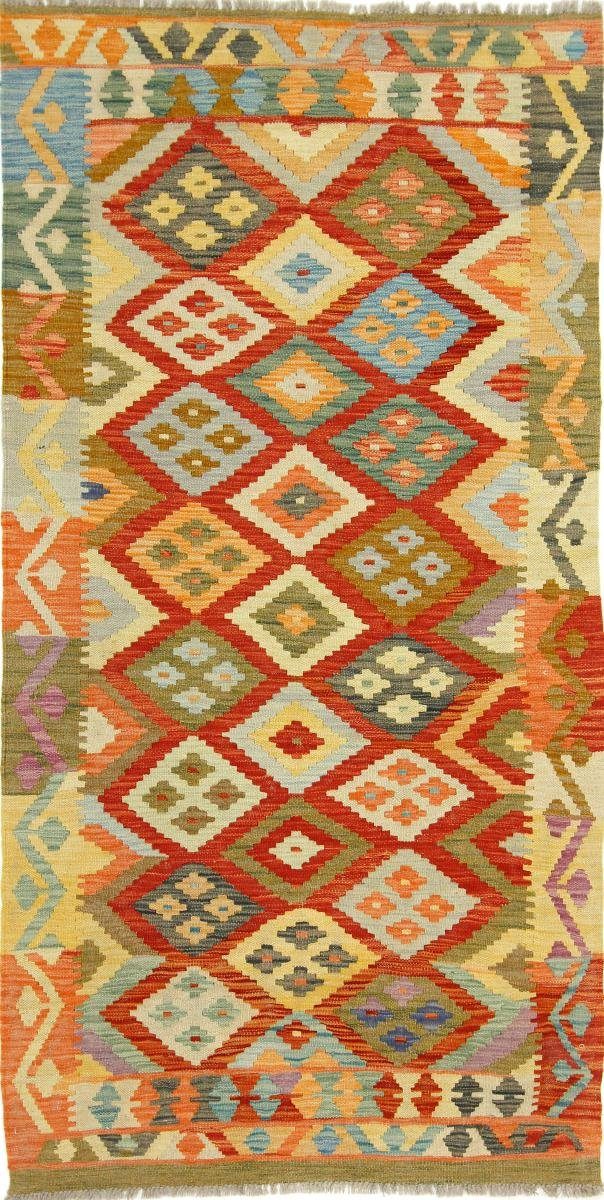 Orientteppich Kelim Afghan 101x193 Handgewebter Orientteppich Läufer, Nain Trading, rechteckig, Höhe: 3 mm