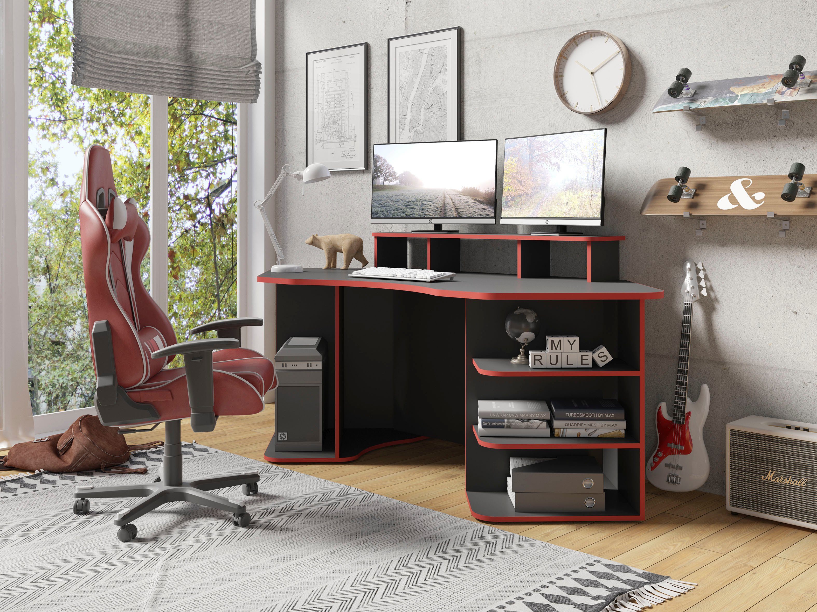 byLIVING Gamingtisch Thanatos, Breite 198 cm, günstig online kaufen