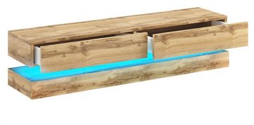 GuenstigEinrichten Lowboard »Bird« (Board 140 cm), inklusive Beleuchtung, mit Stauraum